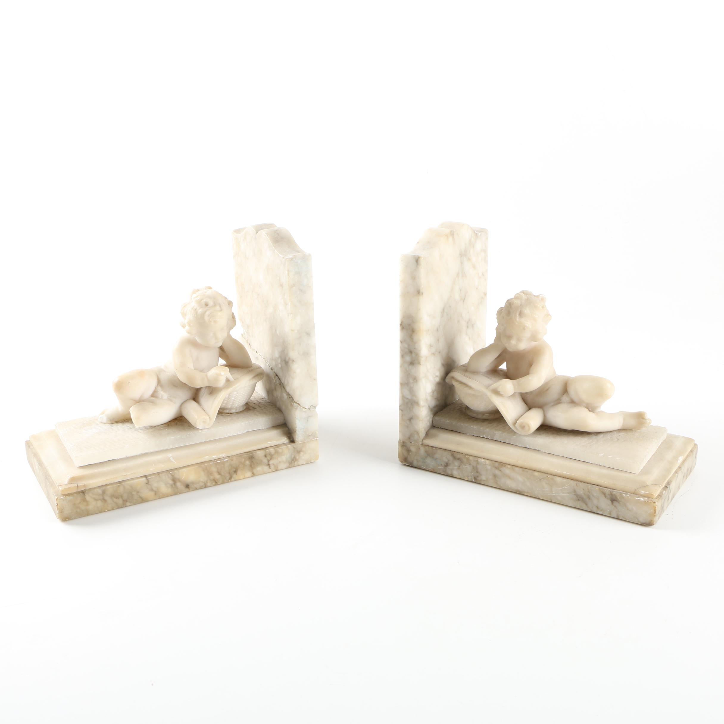 Alabaster Bookends
