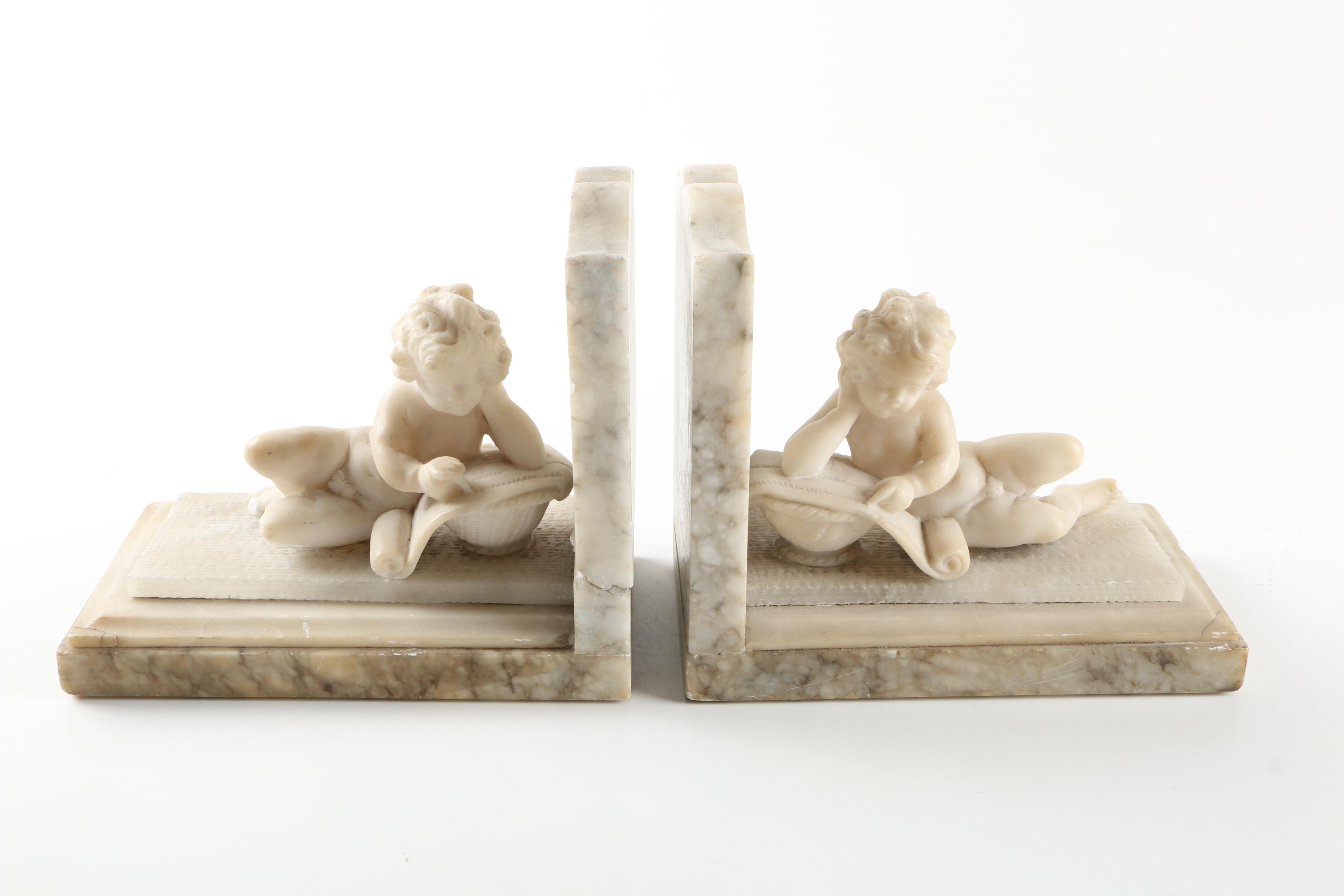 Alabaster Bookends