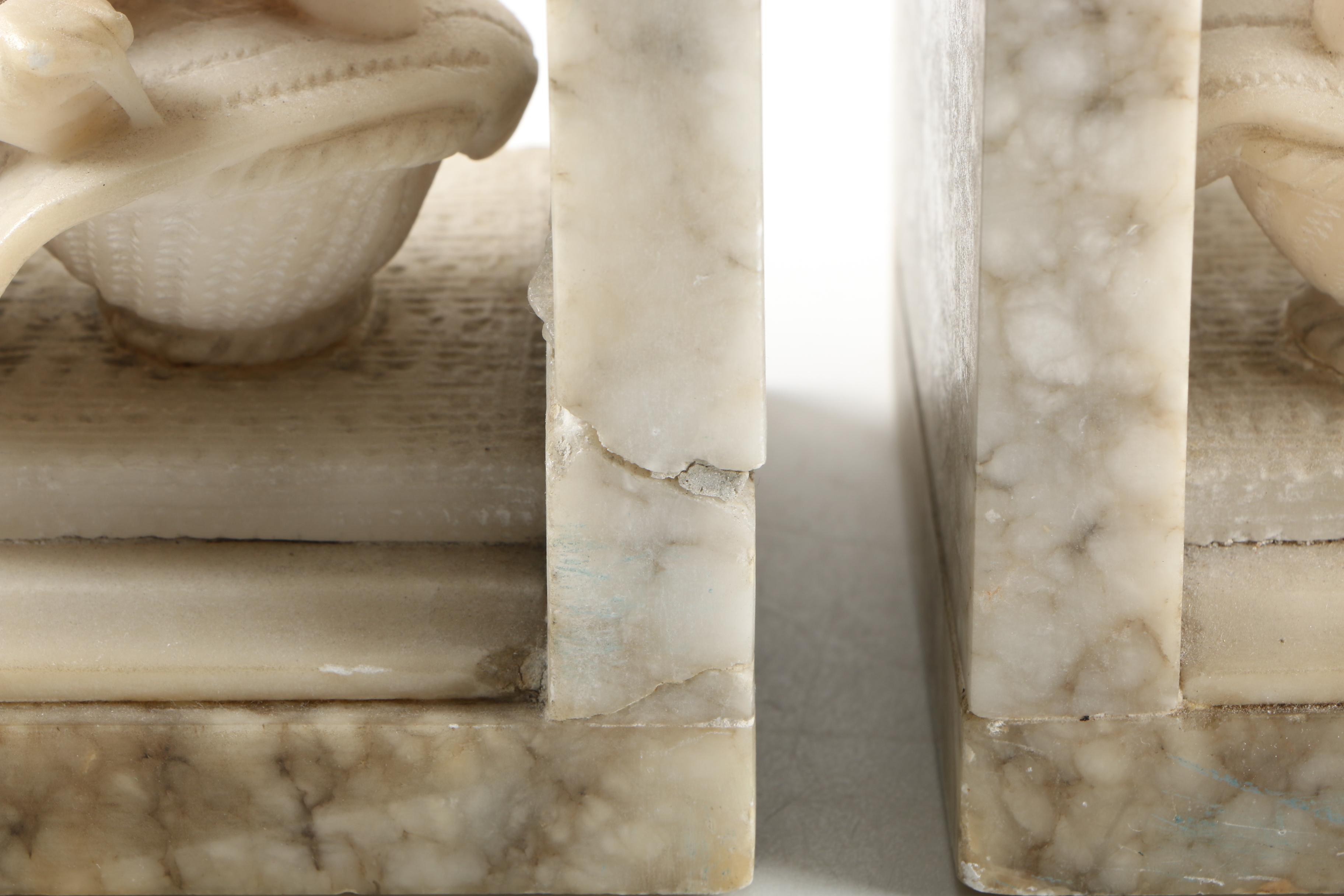 Alabaster Bookends