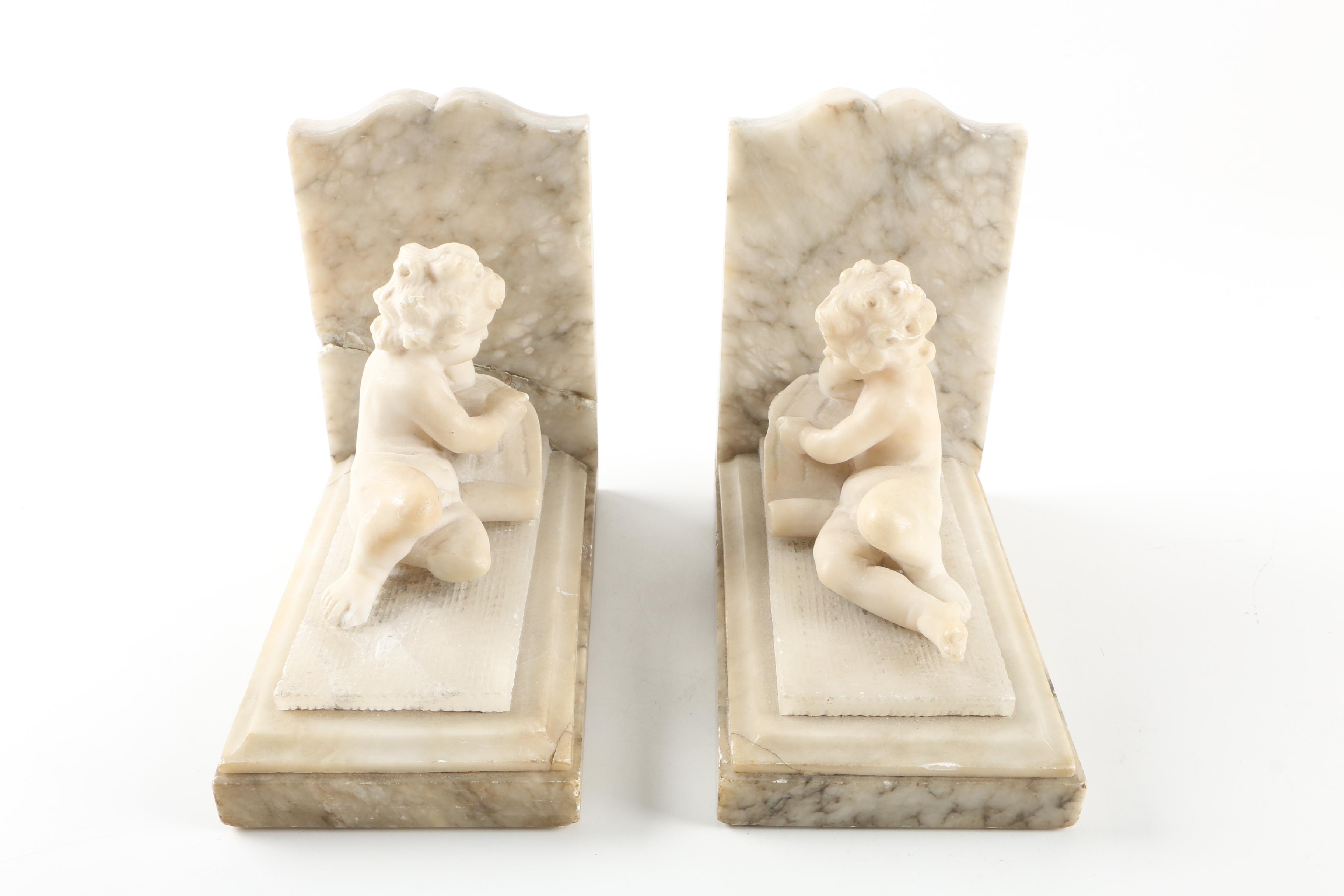 Alabaster Bookends