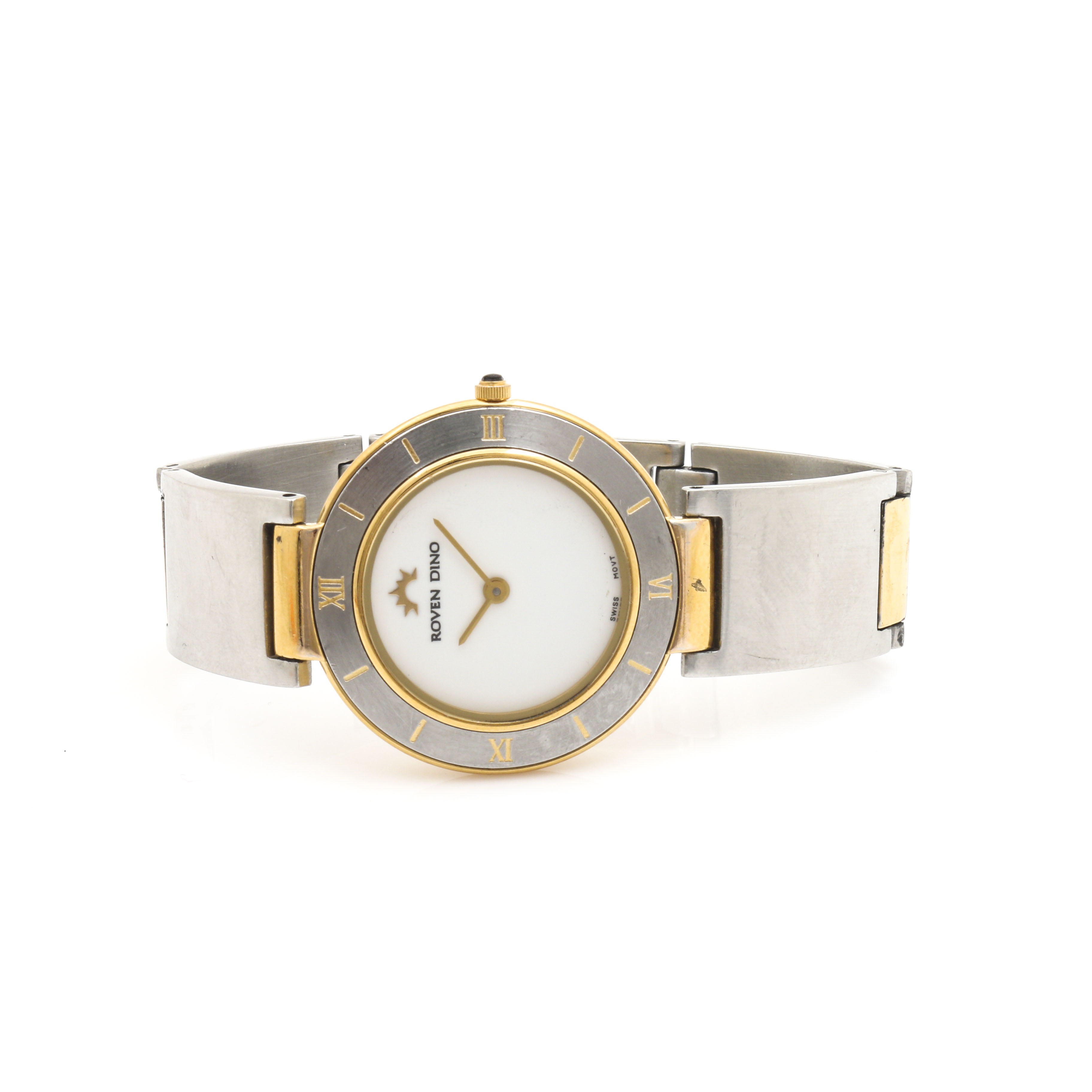 Roven Dino "Aristocrat" Stainless Steel Watch With Gold Tone Accents