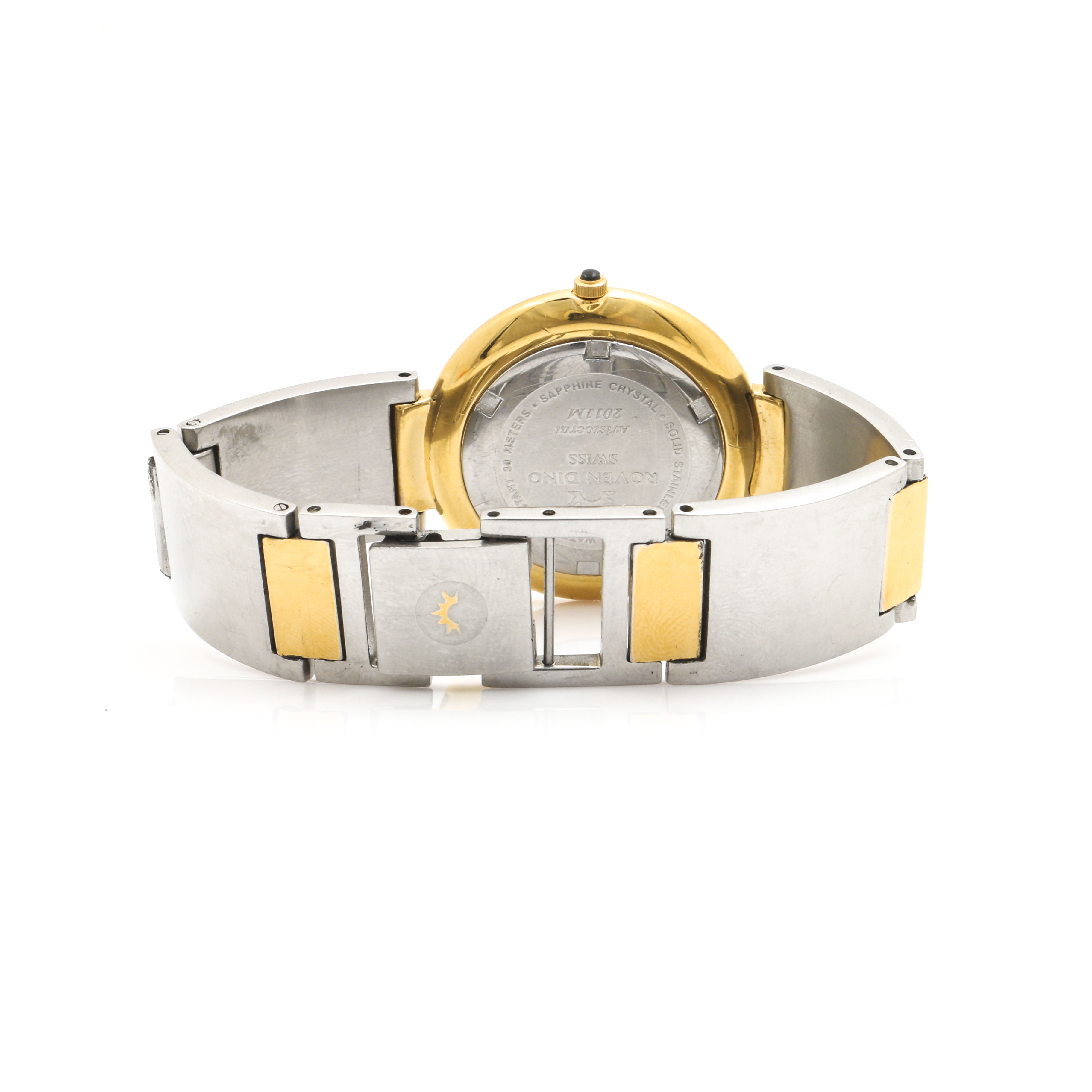 Roven Dino "Aristocrat" Stainless Steel Watch With Gold Tone Accents