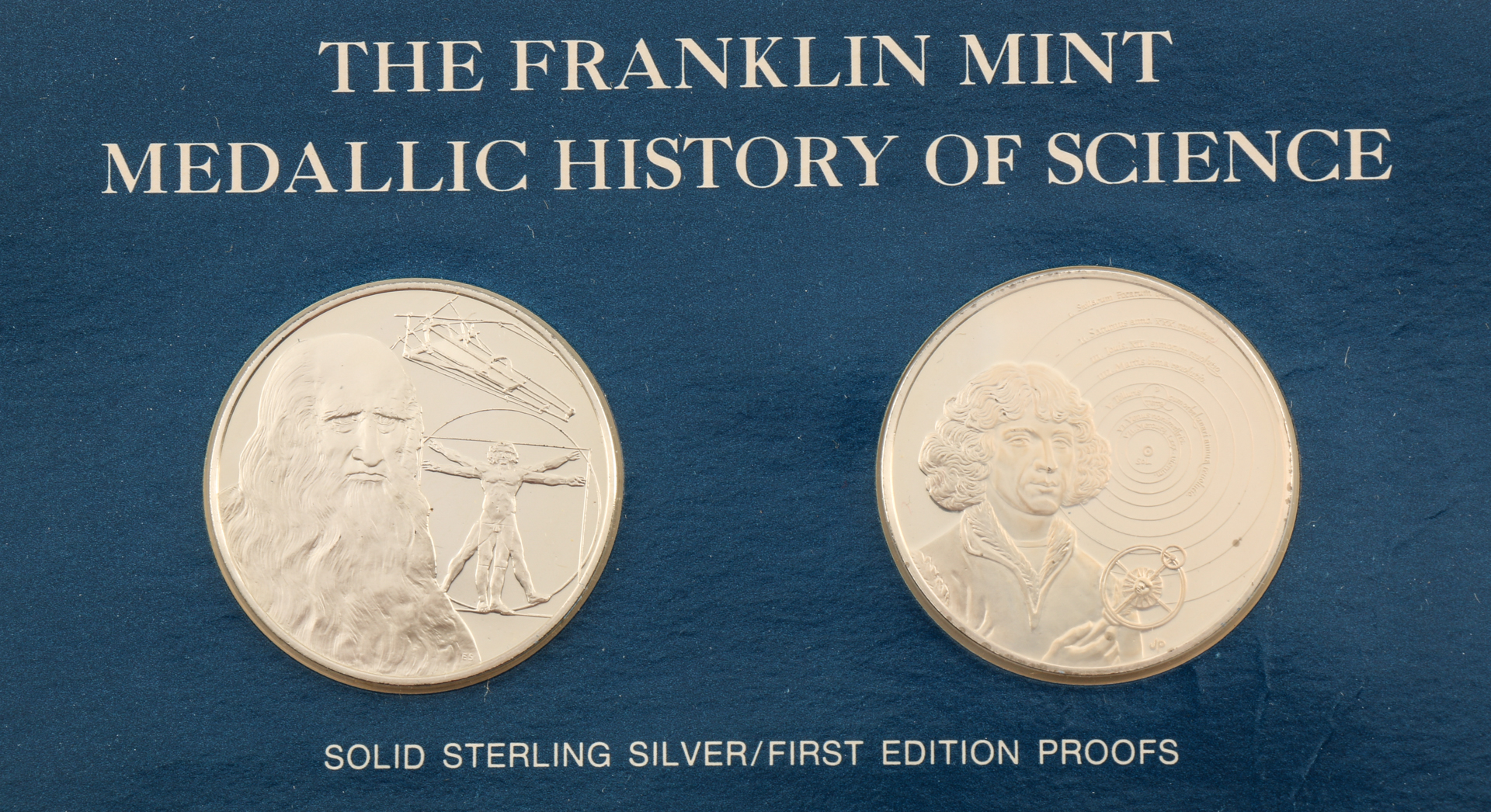 Twelve Franklin Mint "Medallic History of Science" Commemorative Silver Medals