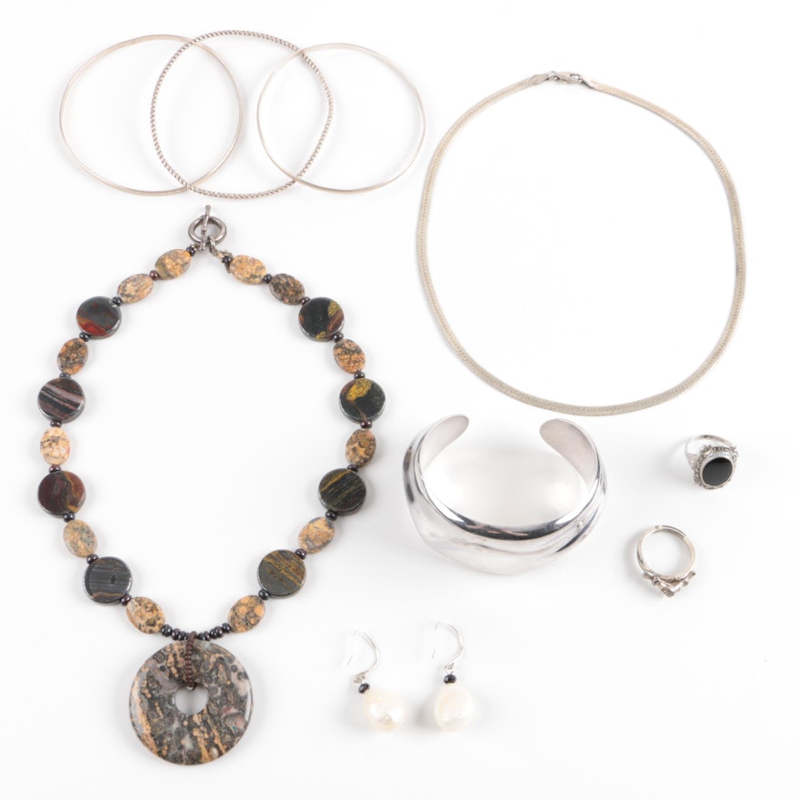 Assortment of Costume Jewelry Including Fede Ring