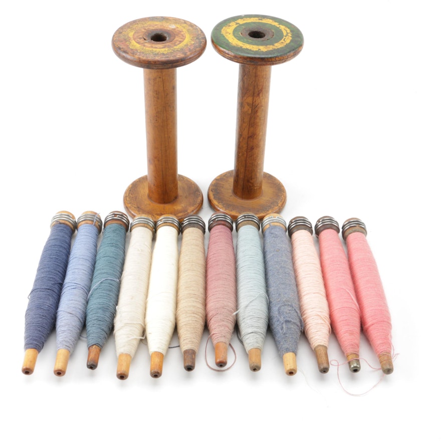 Vintage Wooden Textile Spools
