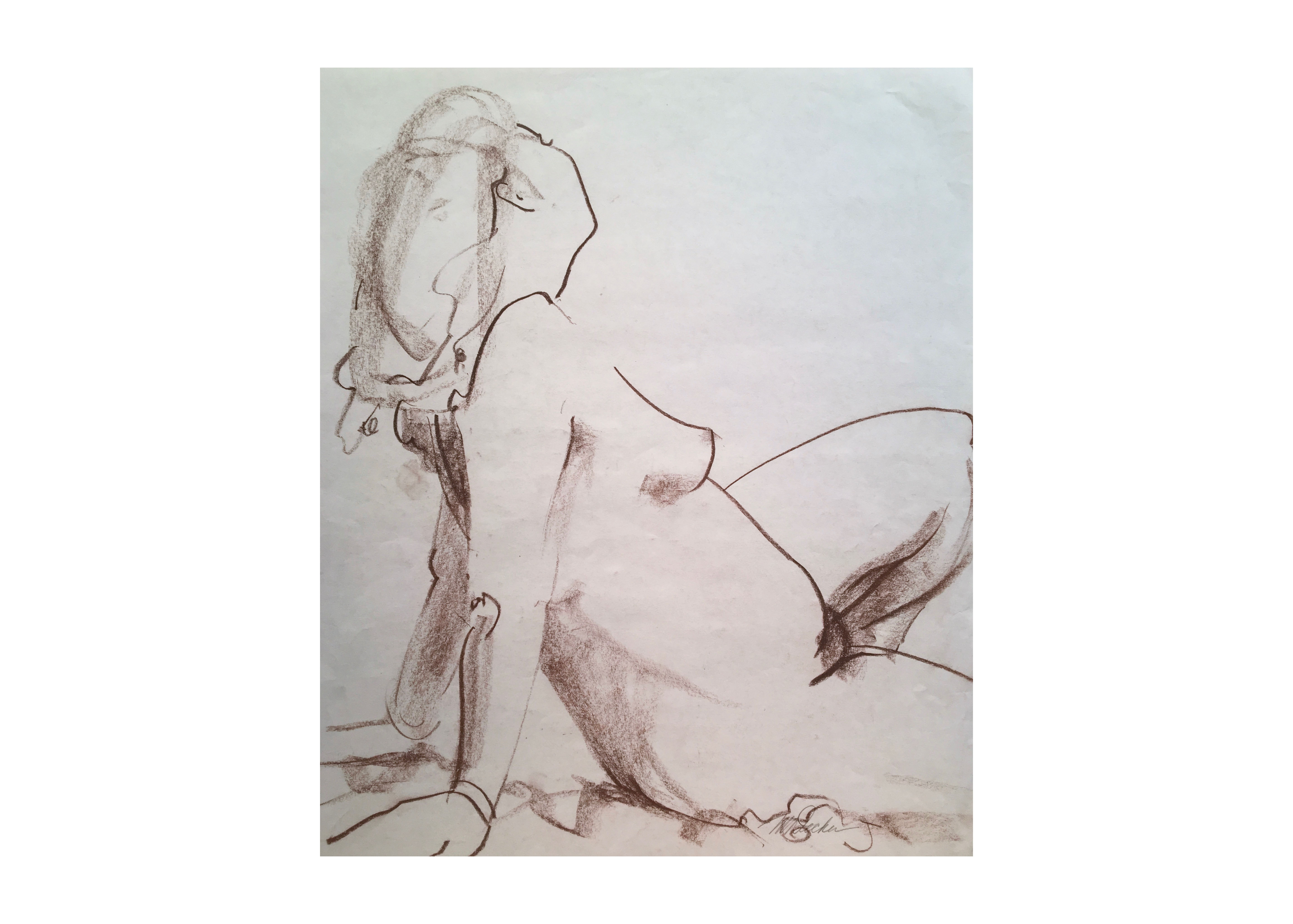 Seated Nude by Michael Decker, 1970's