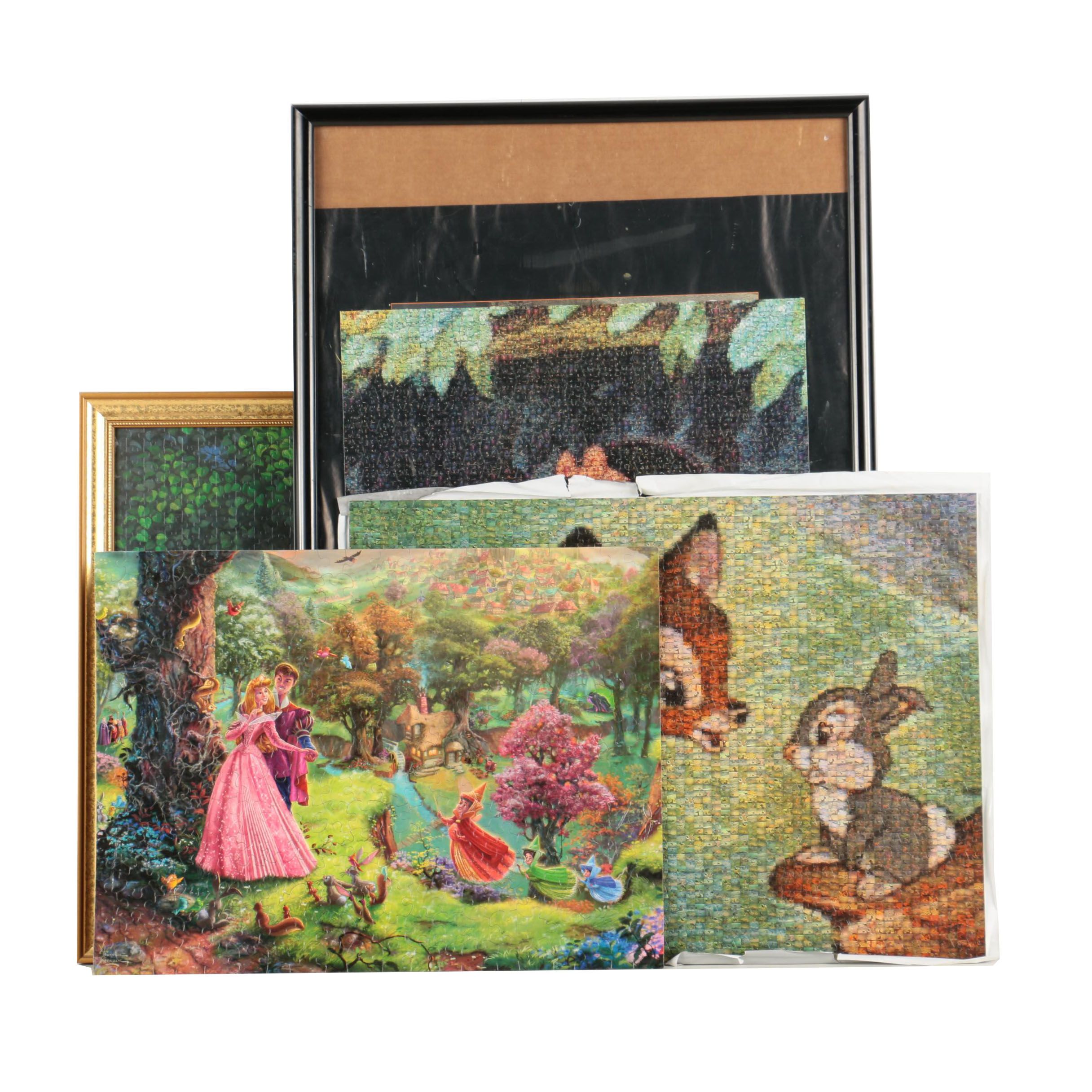 Assortment of Framed and Unframed Disney Puzzles