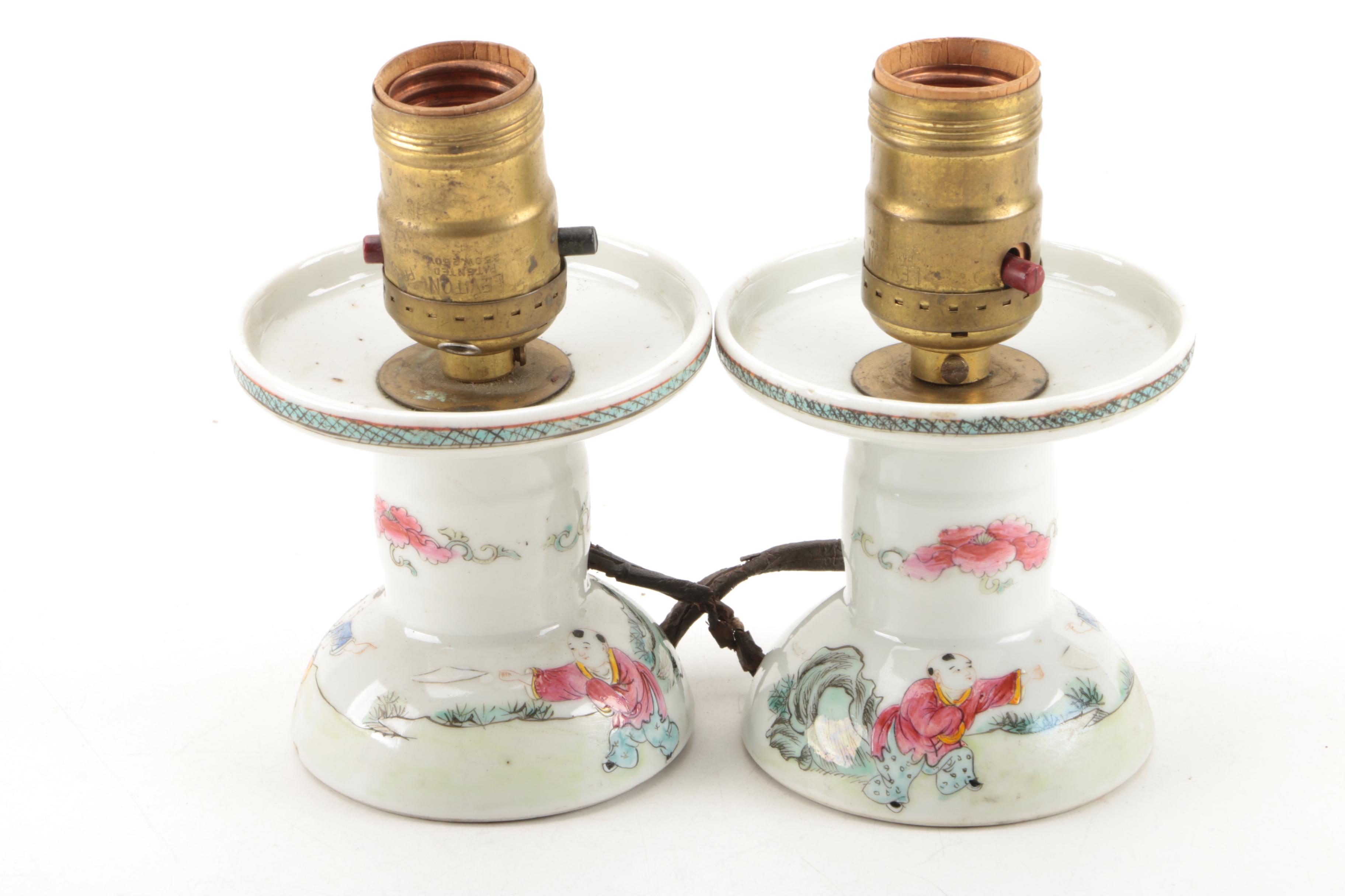 Vintage Asian Style Ceramic Lamp Bases