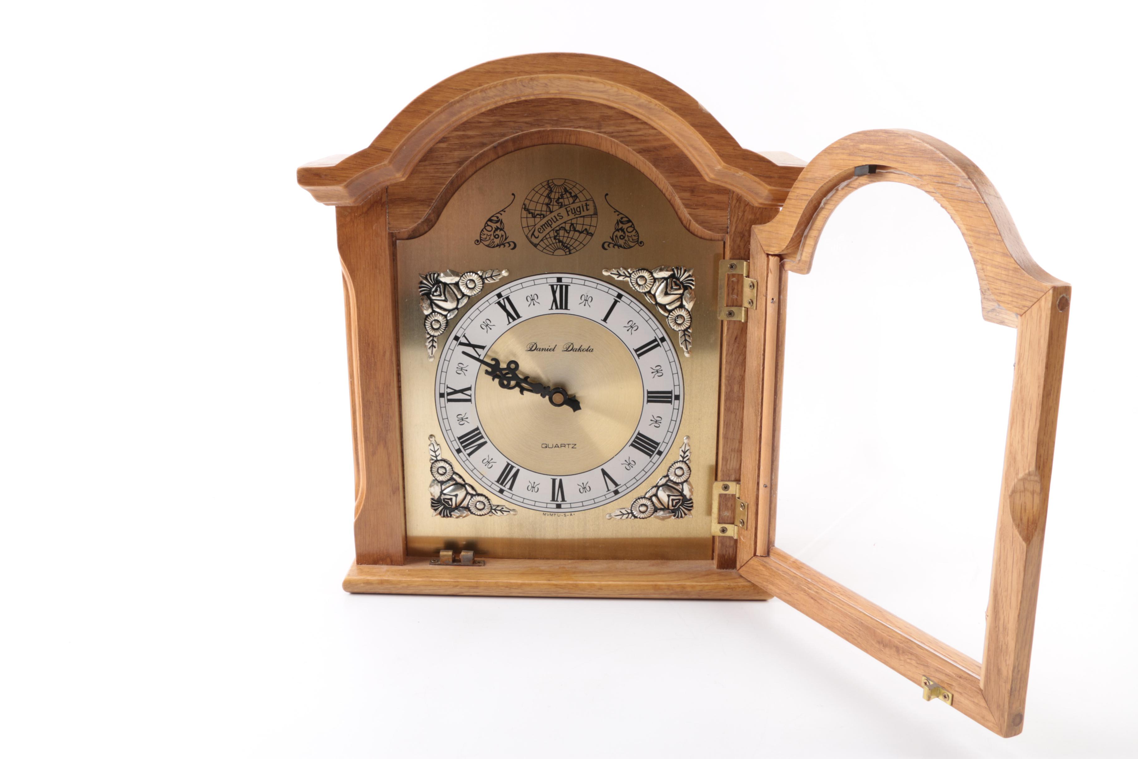 Daniel Dakota "Tempus Fugit" Mantel Clock and Preferred Stock Shelf Clock