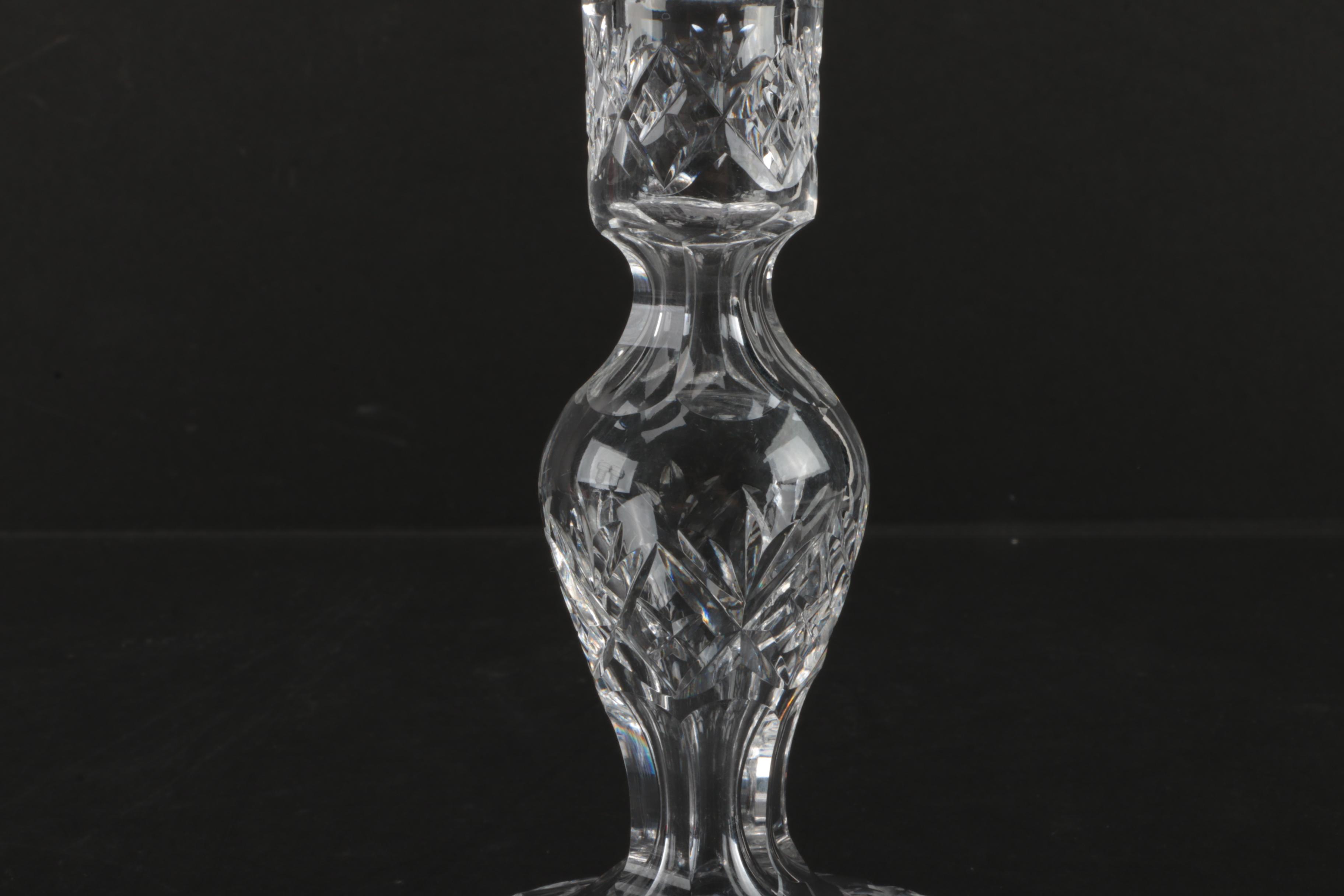 A Pair Of Waterford Crystal Candle Holders