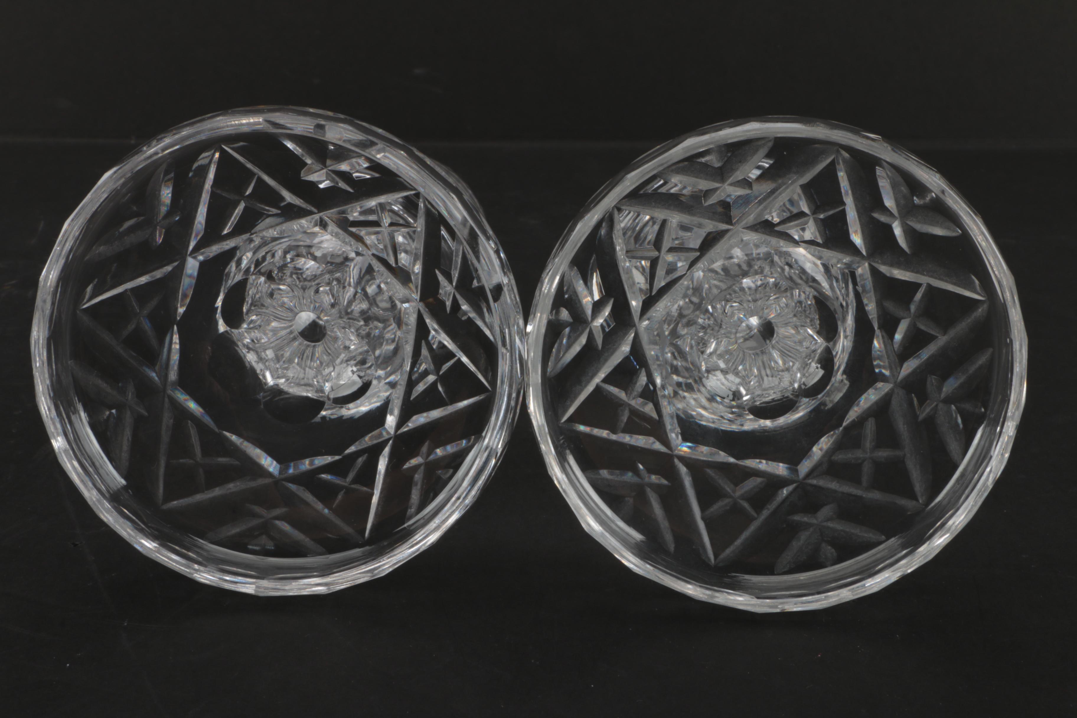 A Pair Of Waterford Crystal Candle Holders
