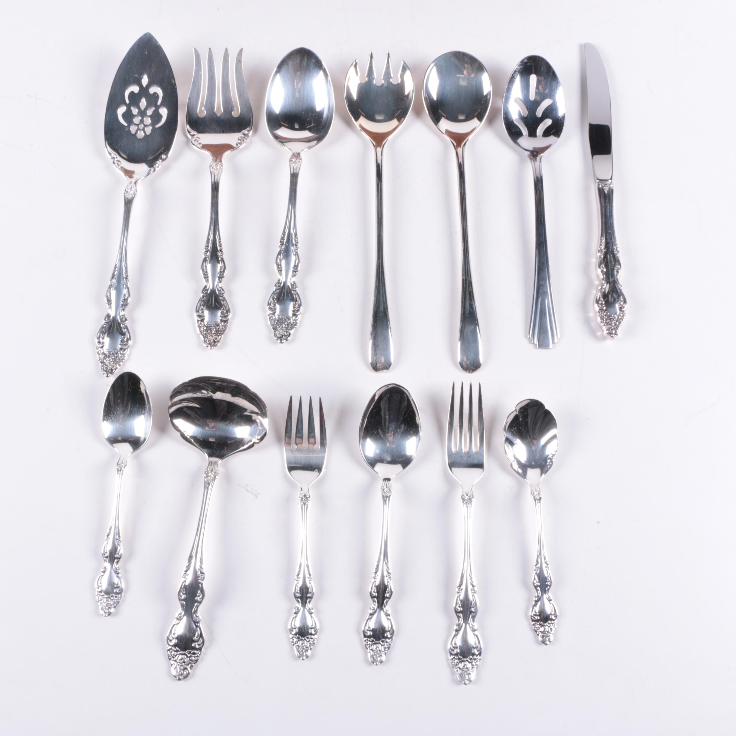 1881 Rogers by Oneida "Baroque Rose" Silver Plate Flatware with Chest