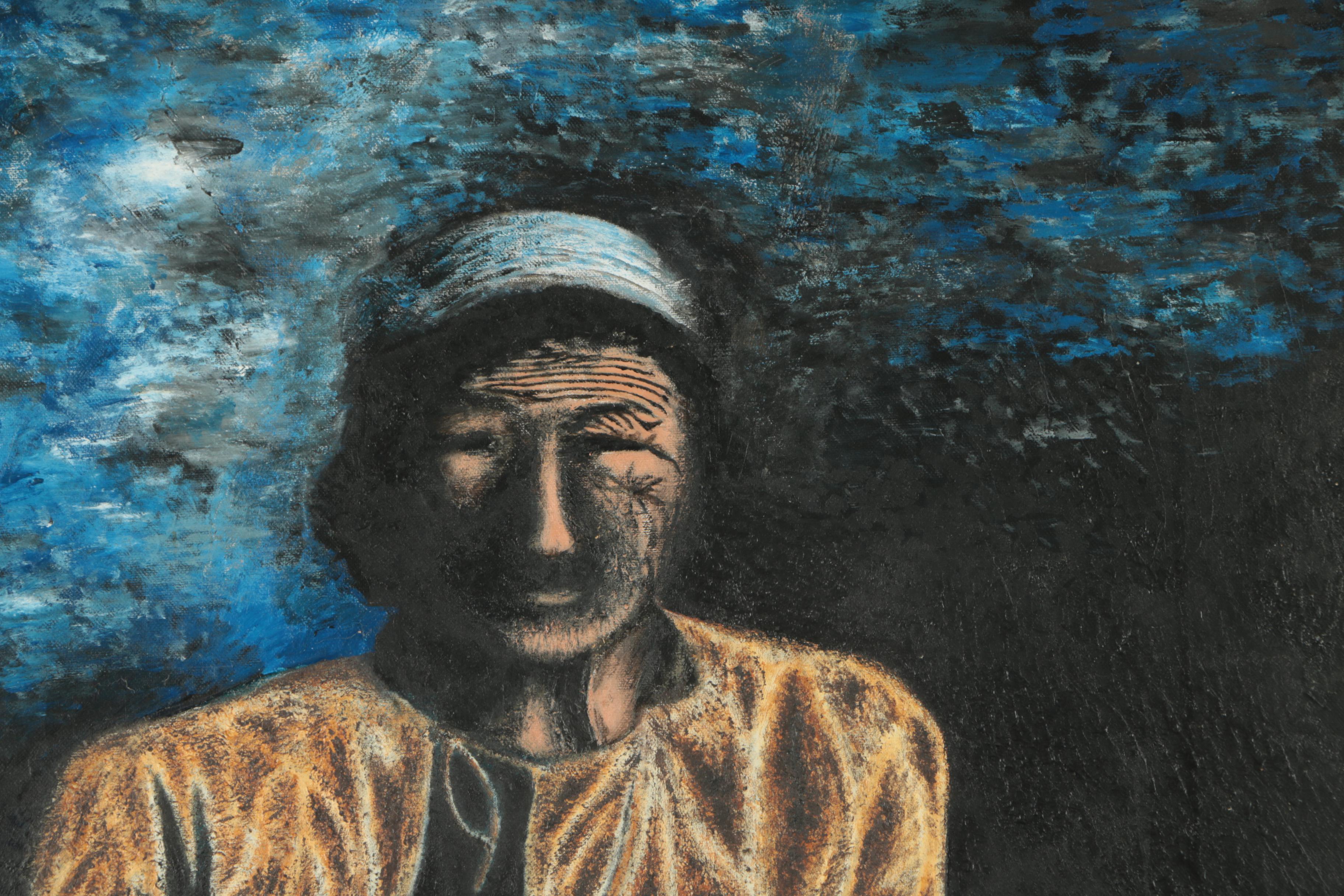 F. Hickey Oil Painting of Male Figure