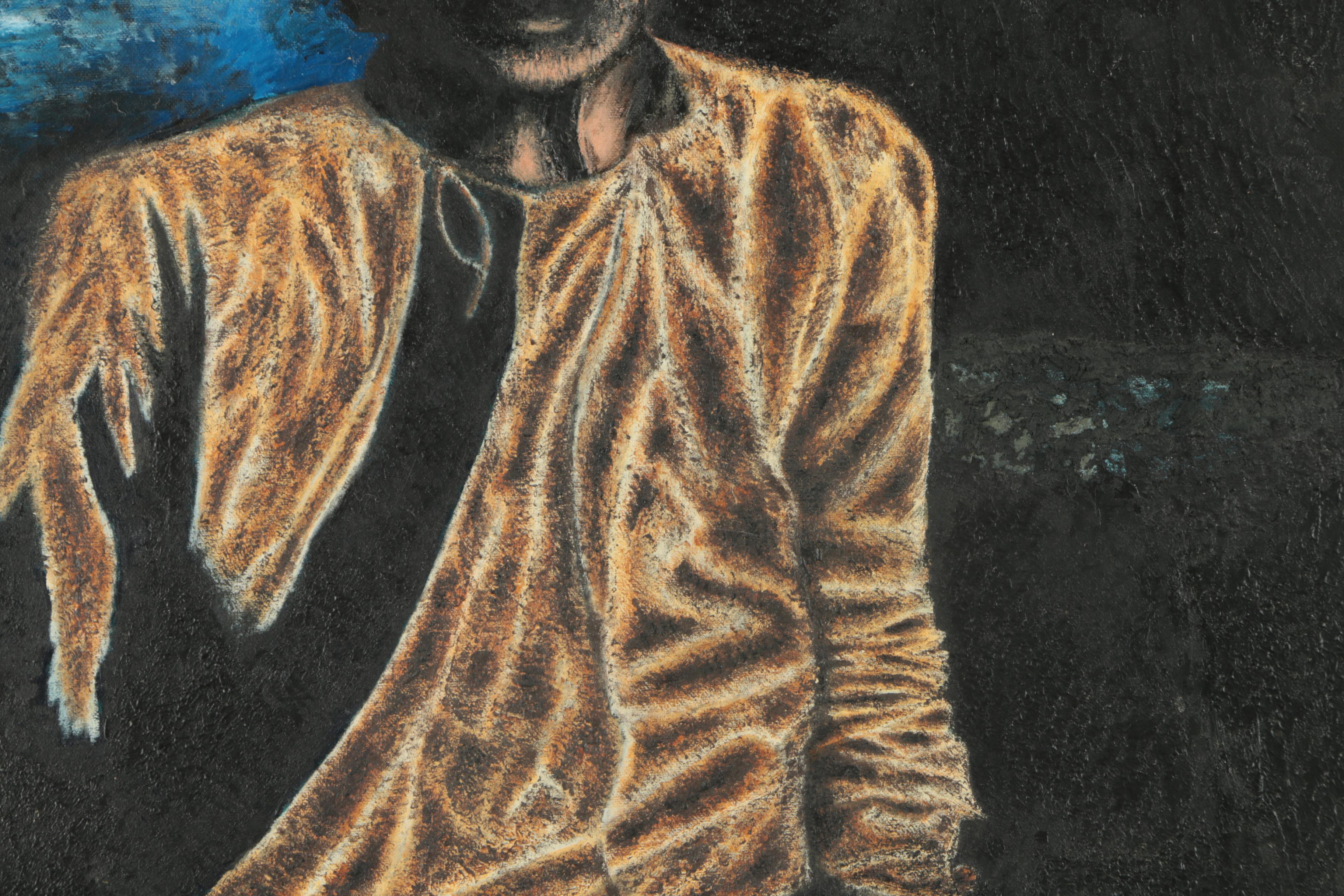 F. Hickey Oil Painting of Male Figure