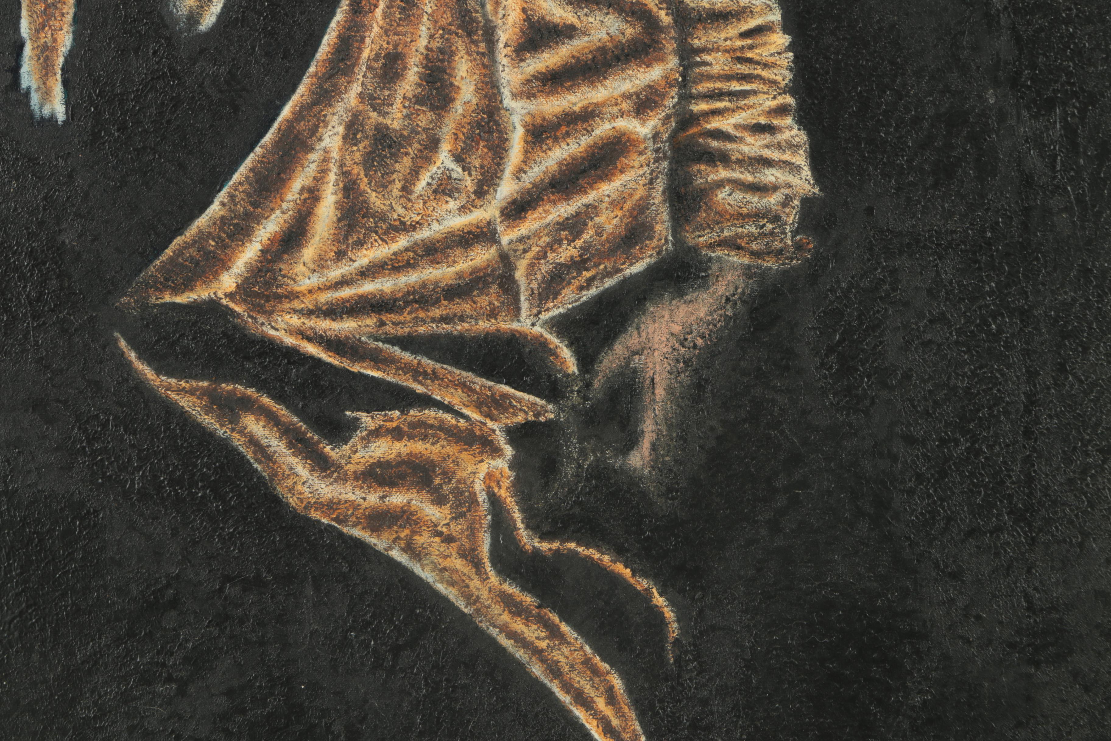 F. Hickey Oil Painting of Male Figure