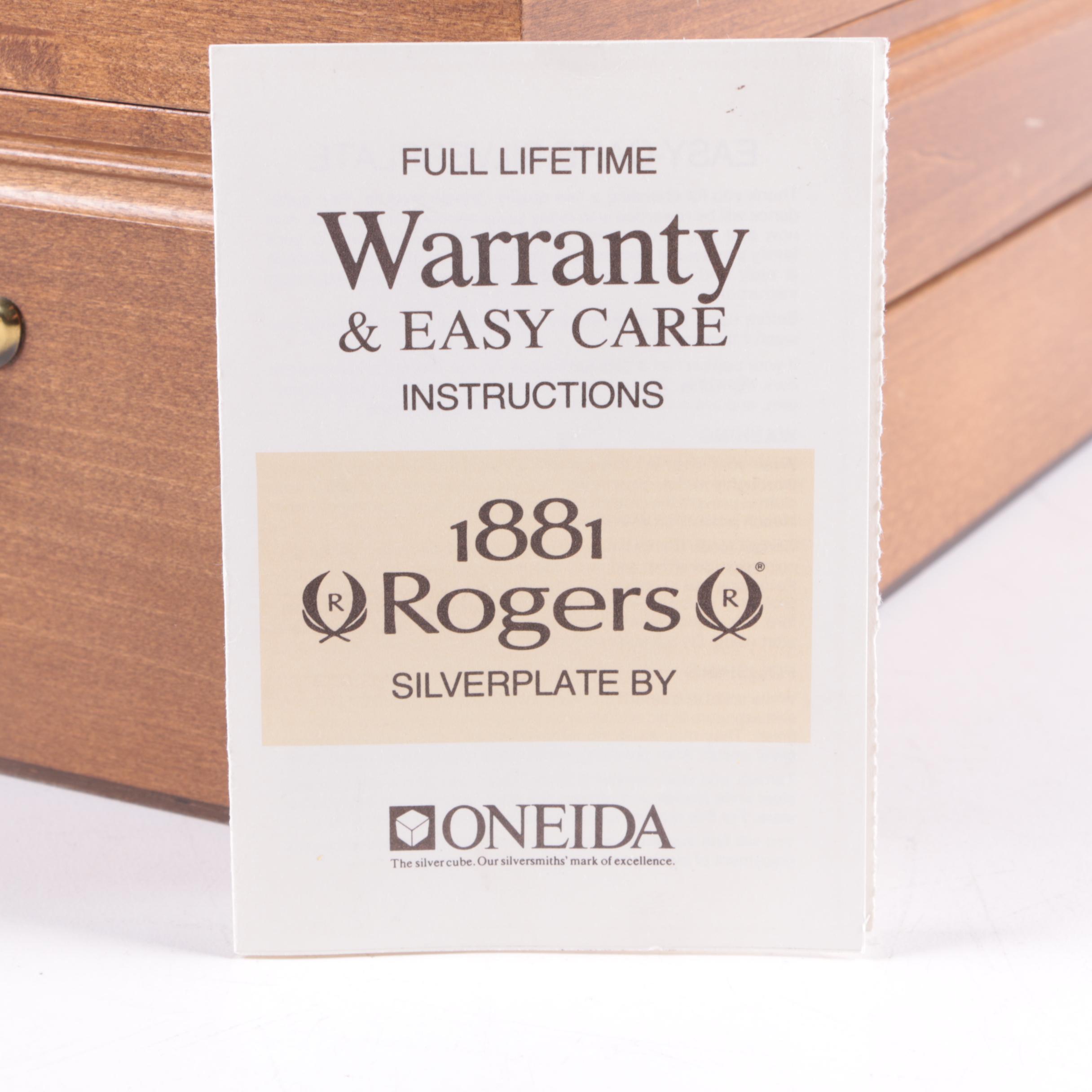 1881 Rogers by Oneida "Baroque Rose" Silver Plate Flatware with Chest