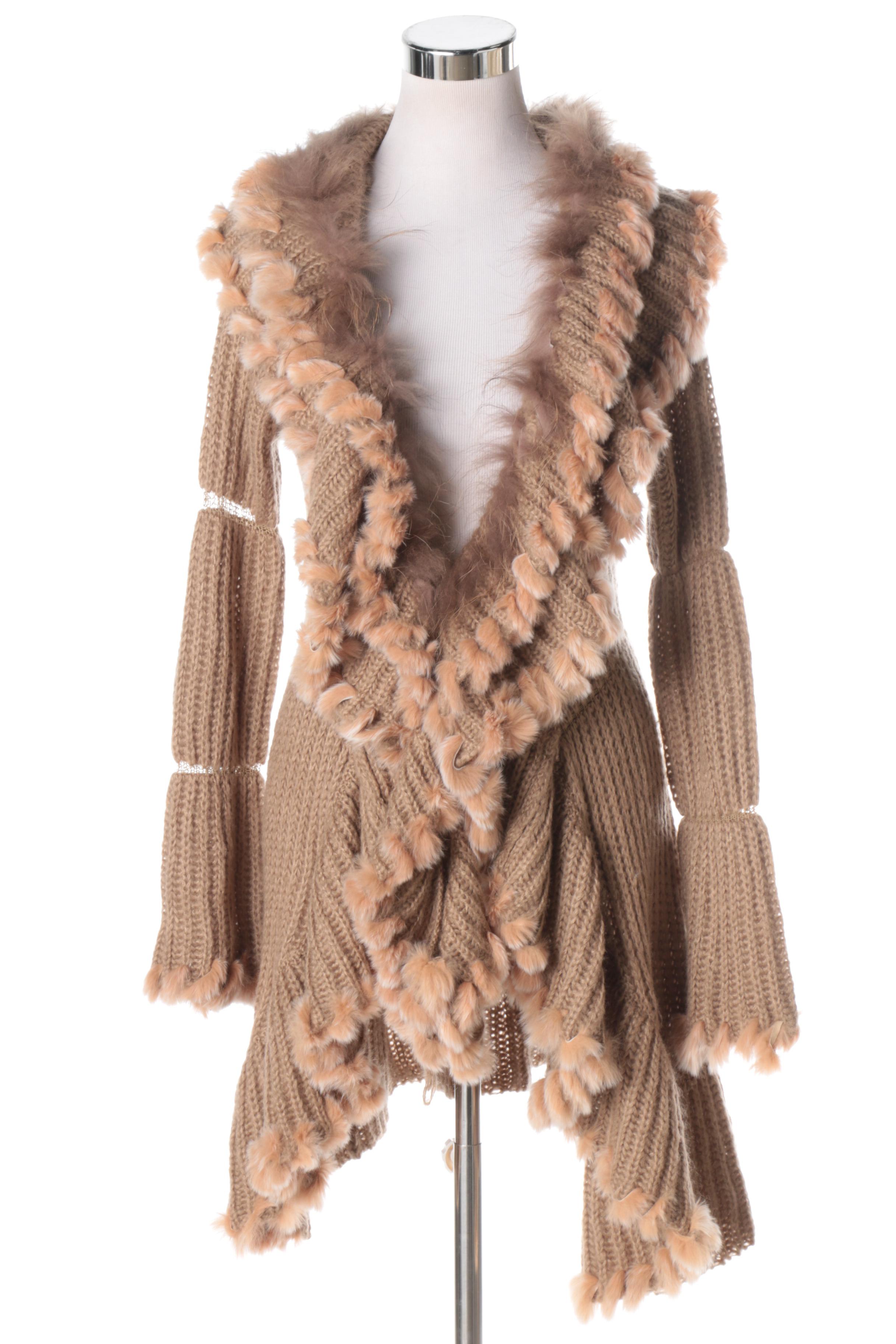 Fur Trimmed Knit Outerwear Featuring Schjelde