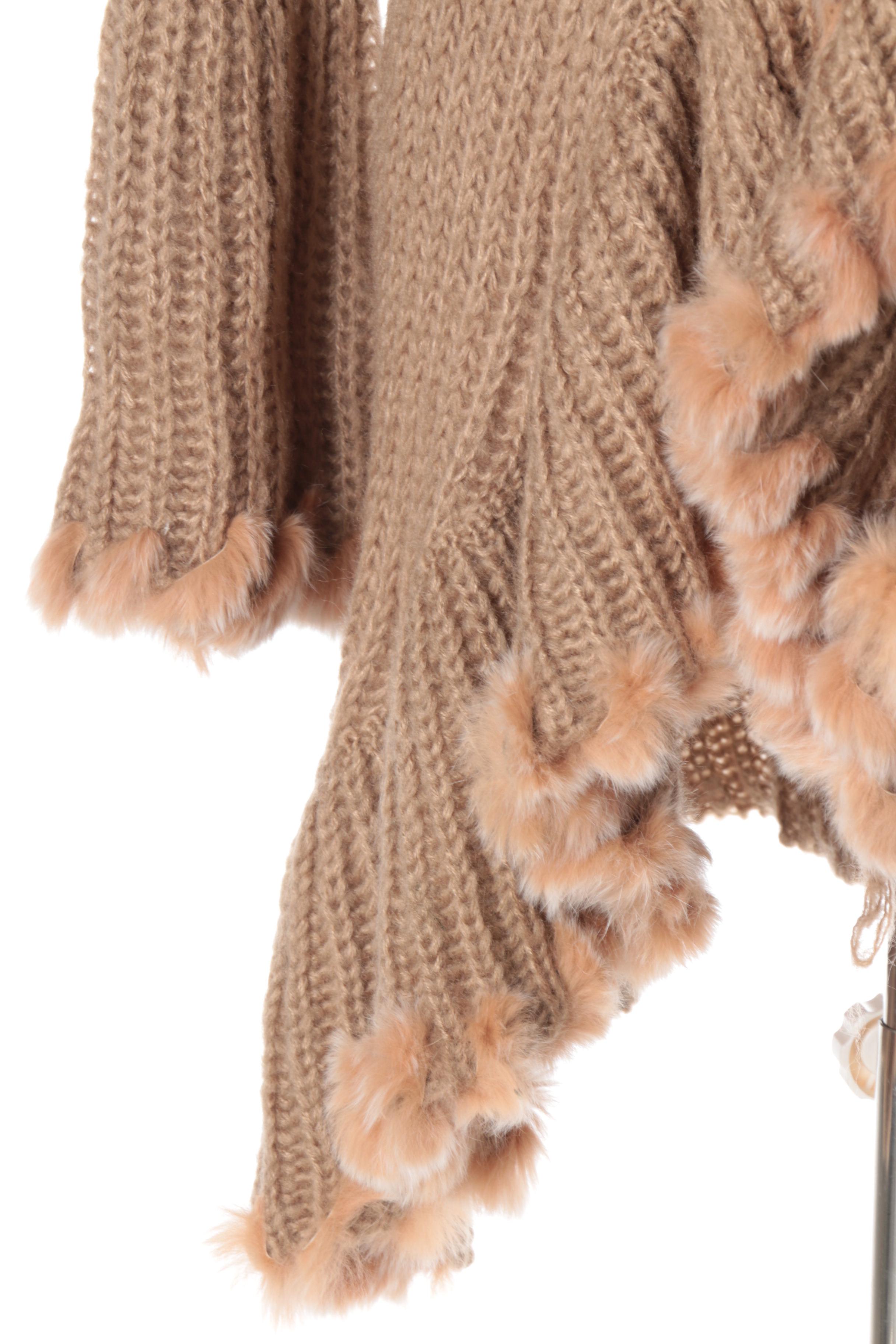Fur Trimmed Knit Outerwear Featuring Schjelde