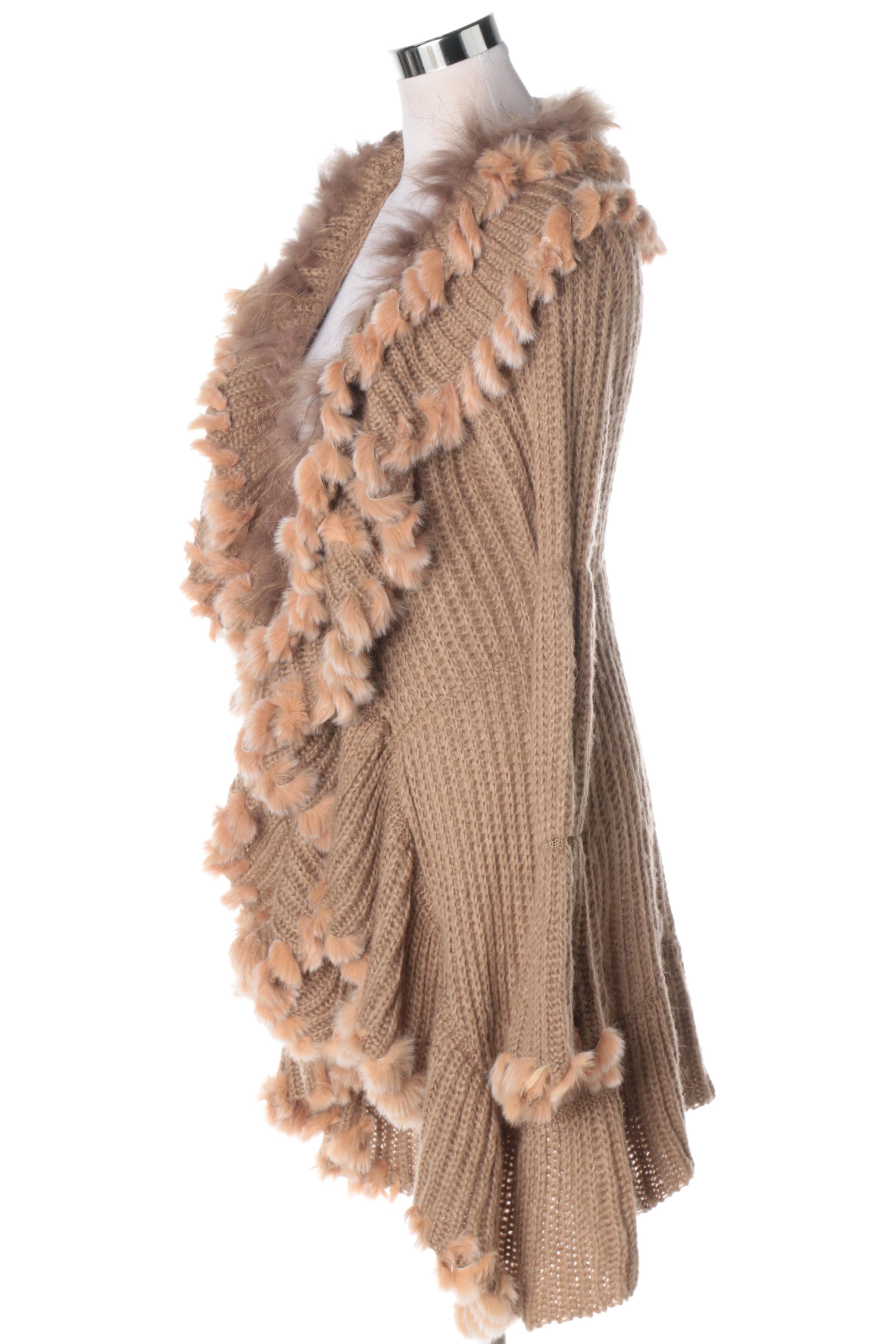 Fur Trimmed Knit Outerwear Featuring Schjelde