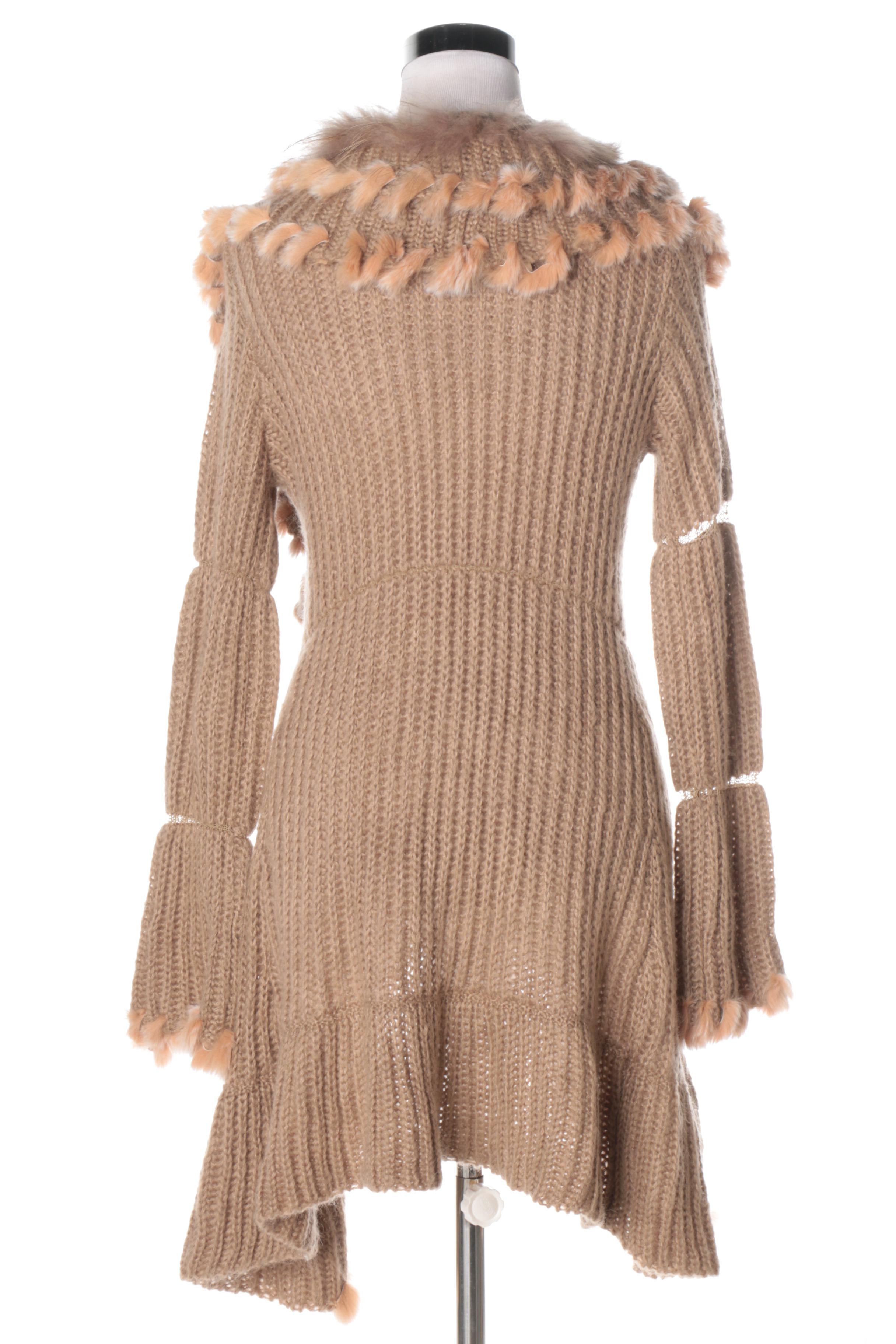 Fur Trimmed Knit Outerwear Featuring Schjelde