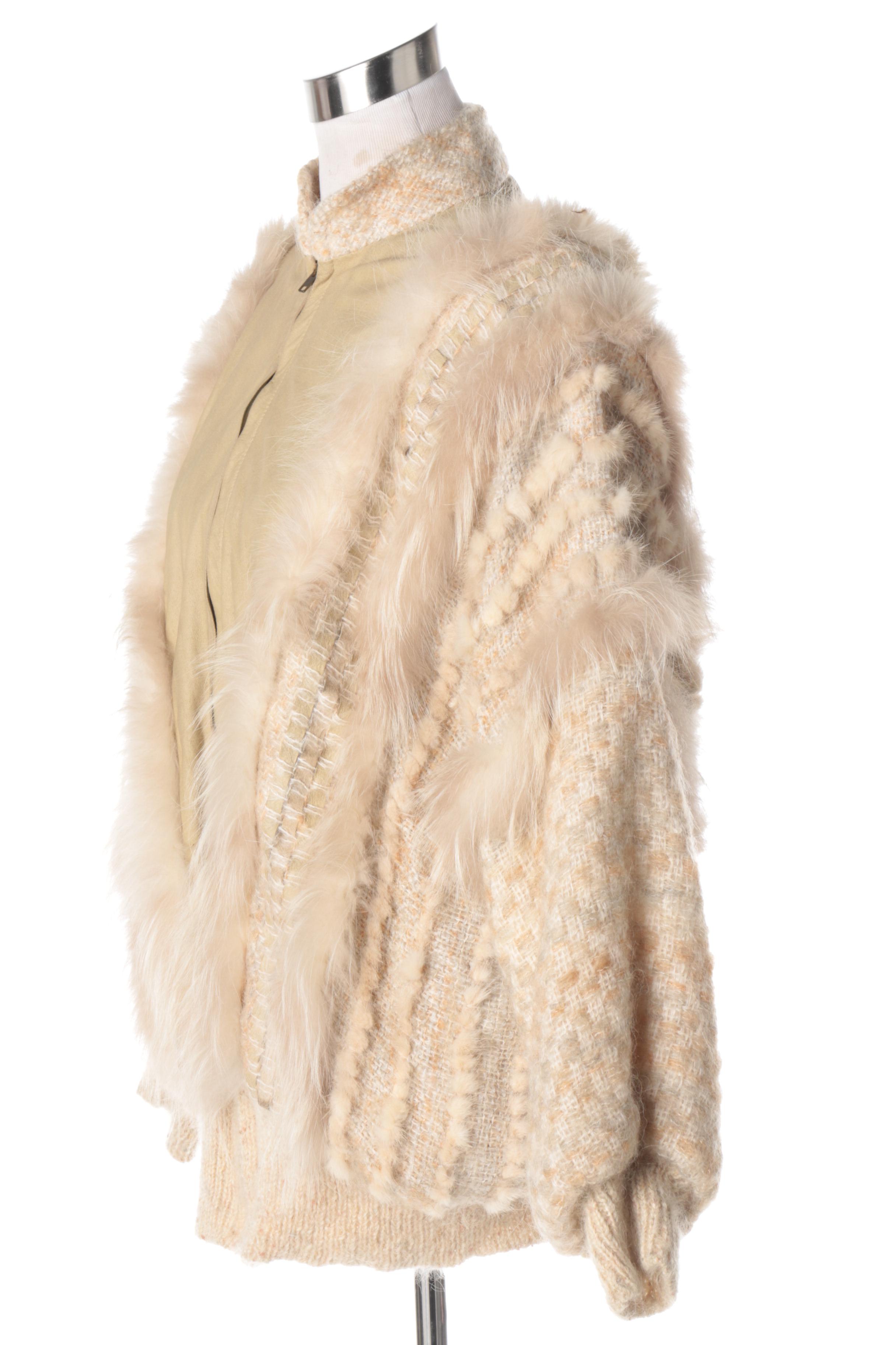 Fur Trimmed Knit Outerwear Featuring Schjelde