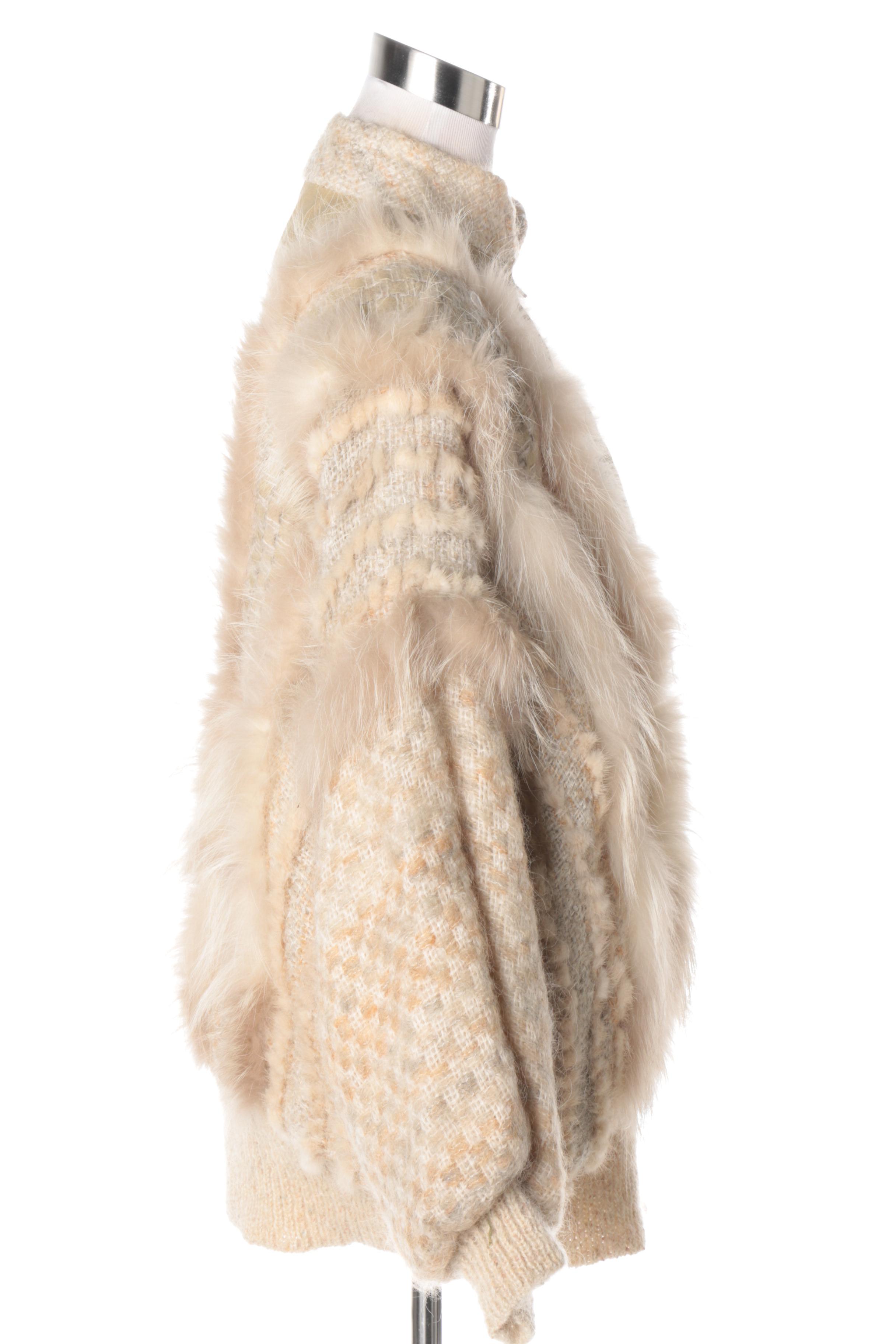 Fur Trimmed Knit Outerwear Featuring Schjelde