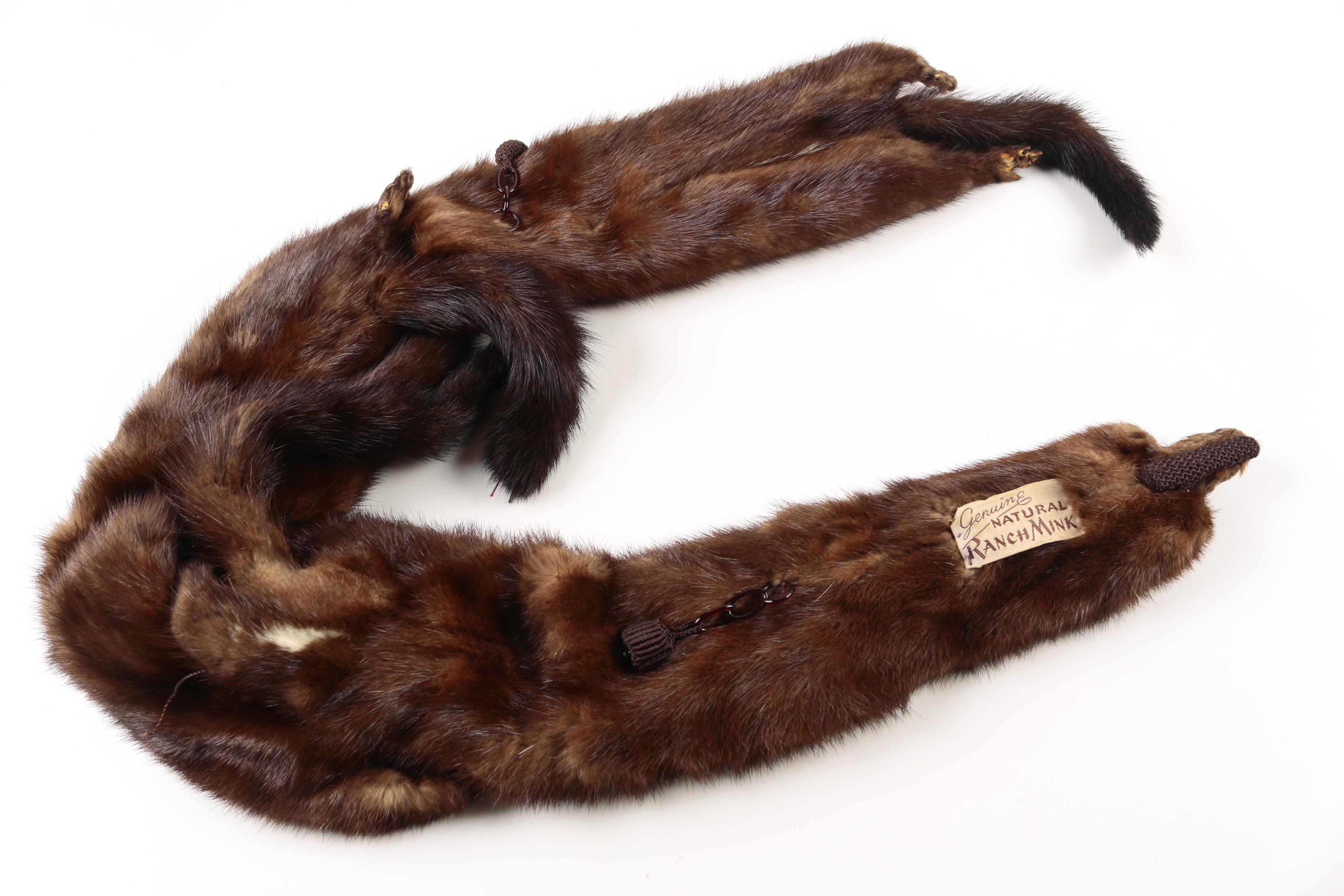 Vintage Ranch Mink Pelt Fur Stoles