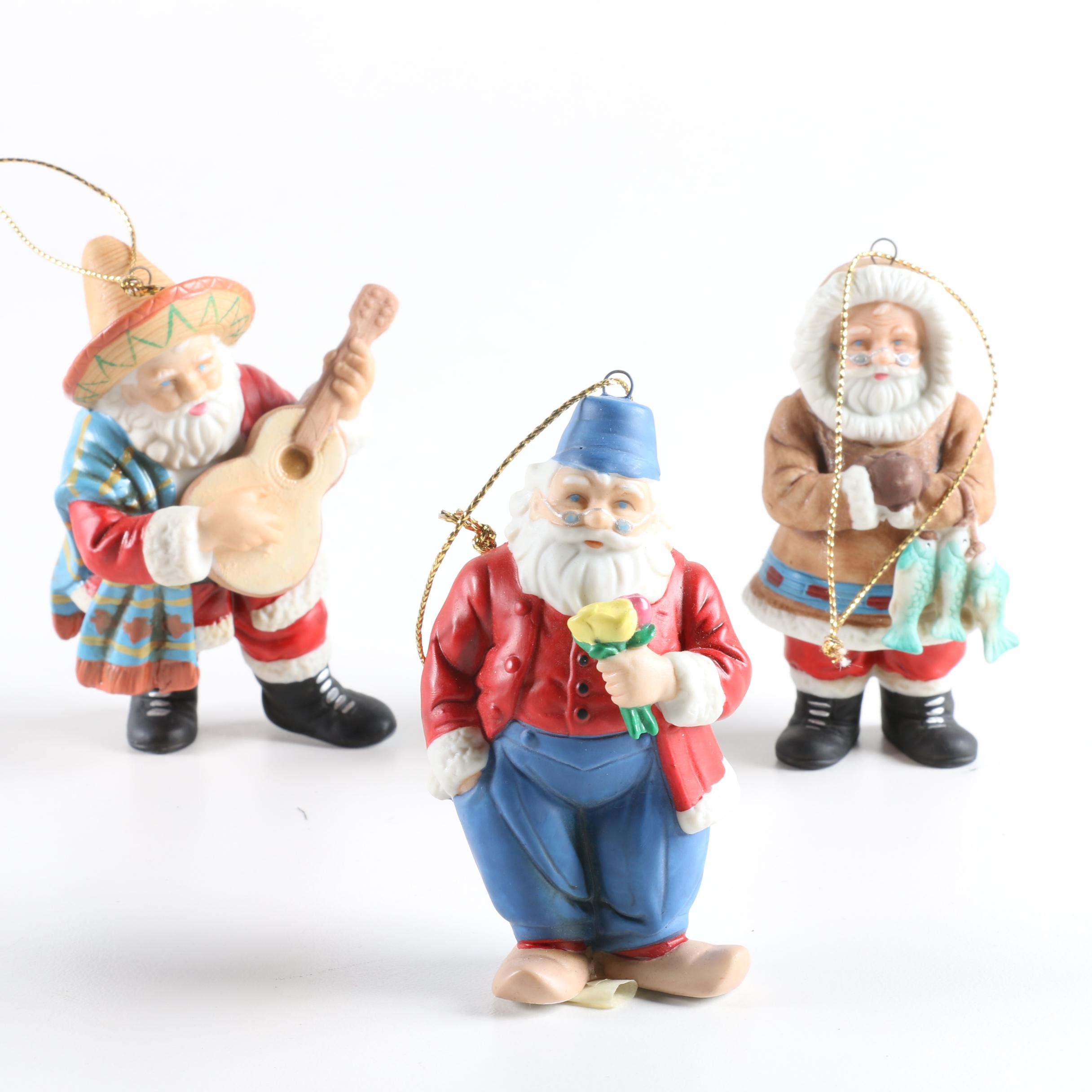 Santa Around the World Christmas Ornaments
