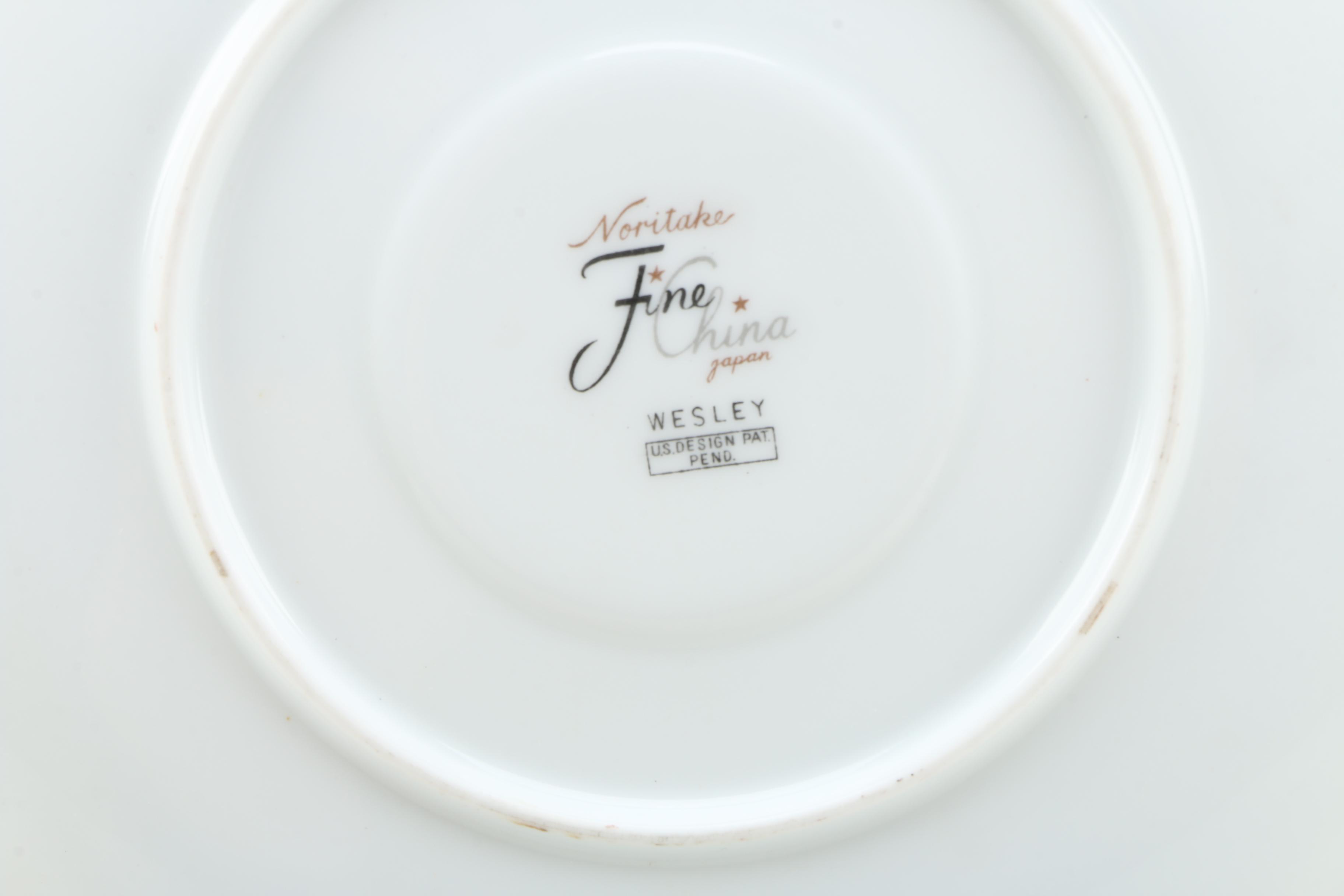 Rosenthal "Bountiful" Porcelain Soup Bowls and Noritake Saucers