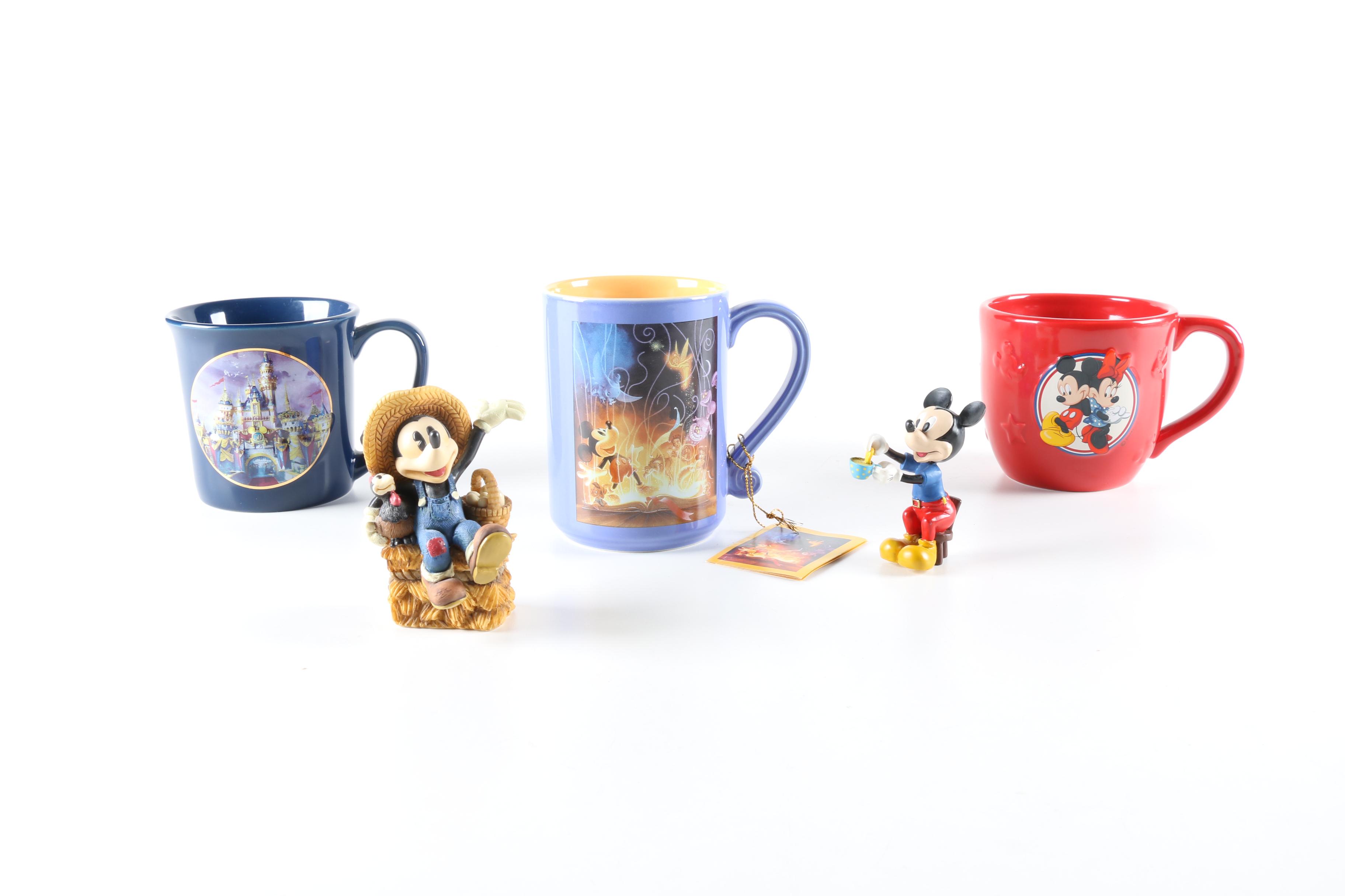Disney Mugs and Figurines Including Commemorative Mugs