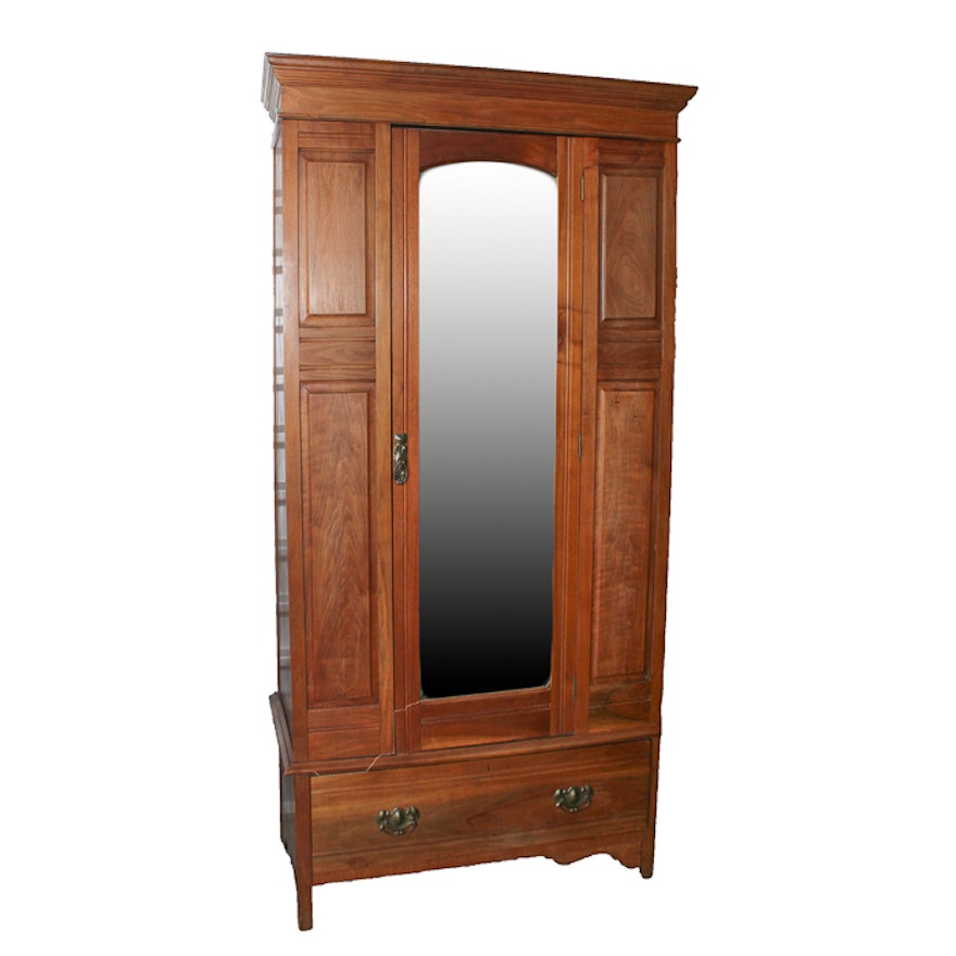 Large Paneled Mirror Armoire