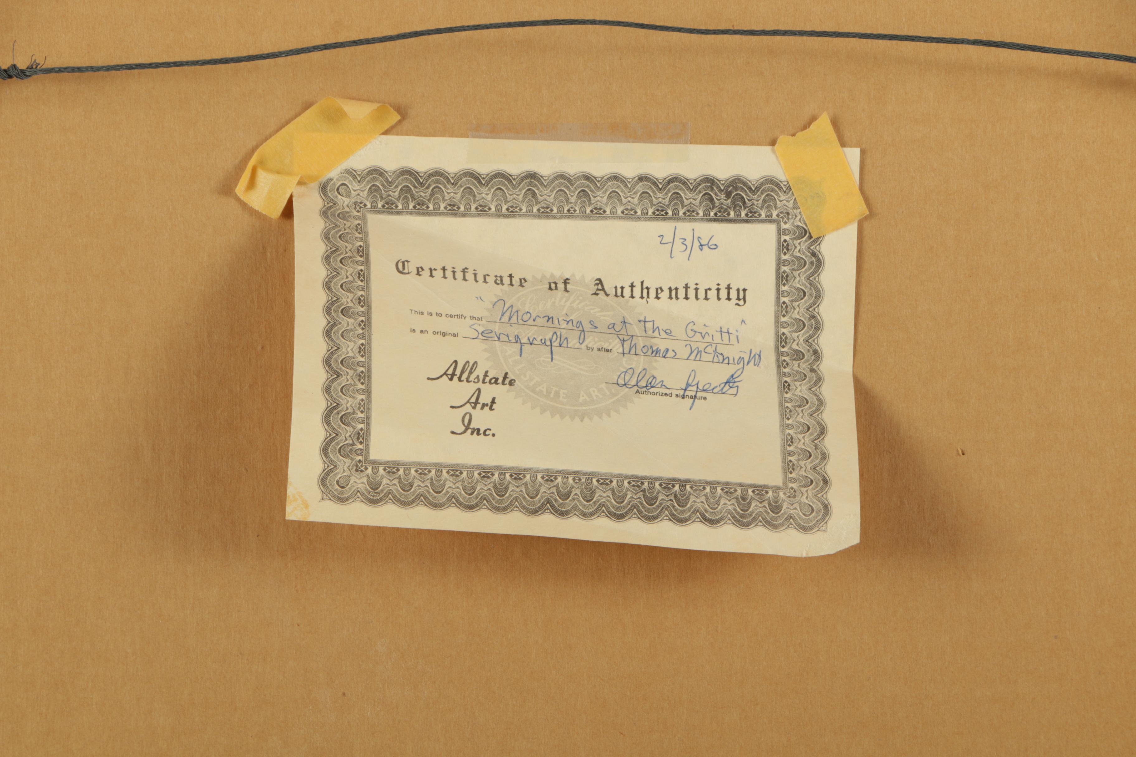 Thomas McKnight Limited Edition Serigraph "Mornings at the Gritti"