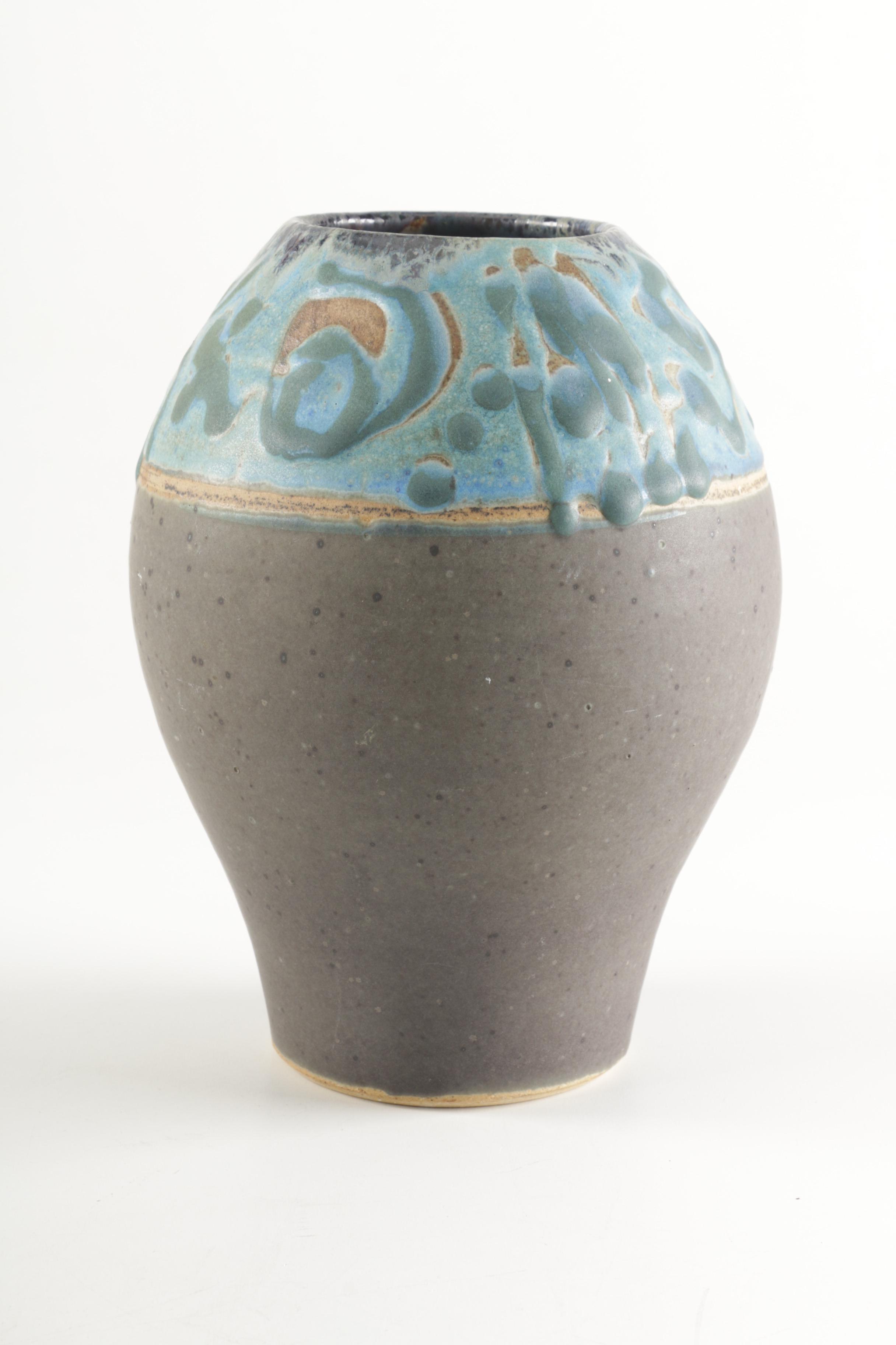 Ceramic Vases, Including Signed Wallace Art Pottery Vase