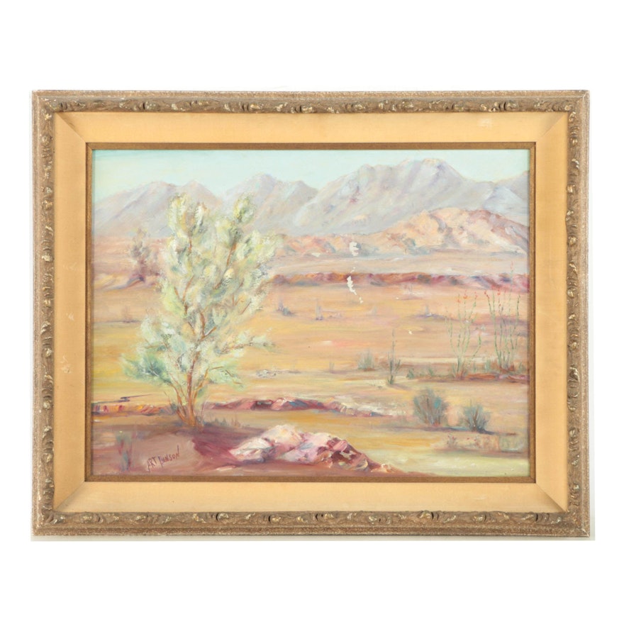 Art Benson Oil Painting on Canvas of Southwestern Desert Landscape