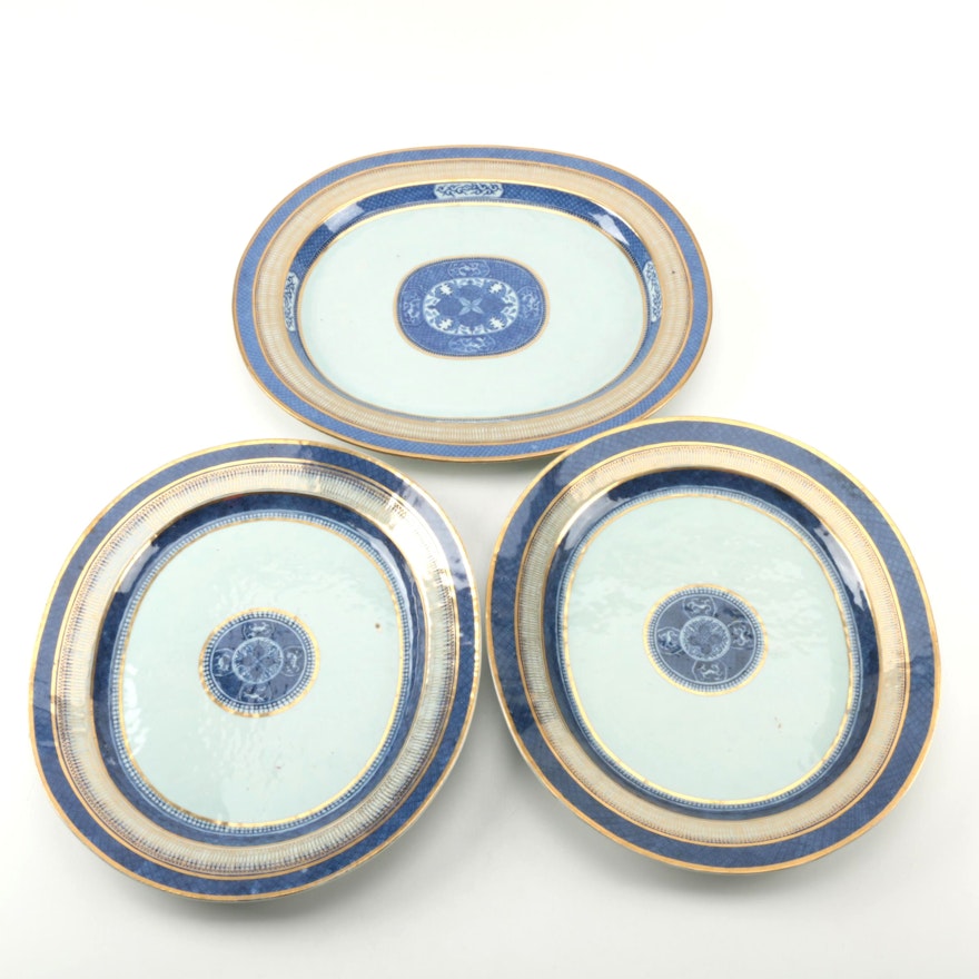 Hand-Painted Chinese Export Serving Platters