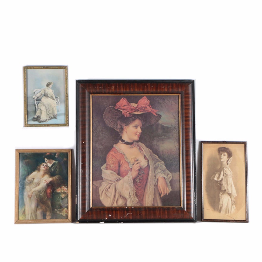 Grouping of Offset Lithographs on Paper of Women