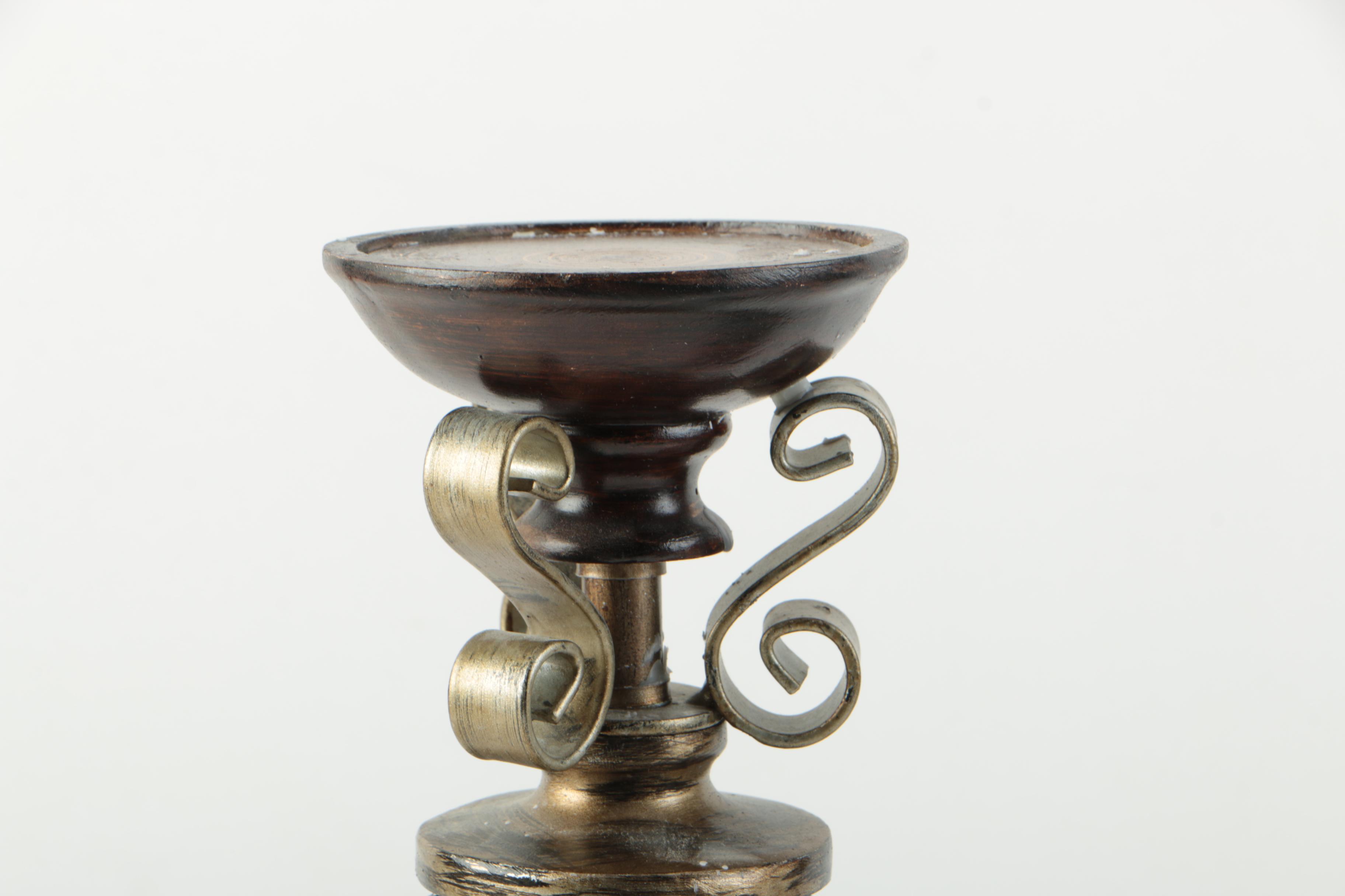 Glass and Resin Pillar Candle Holders