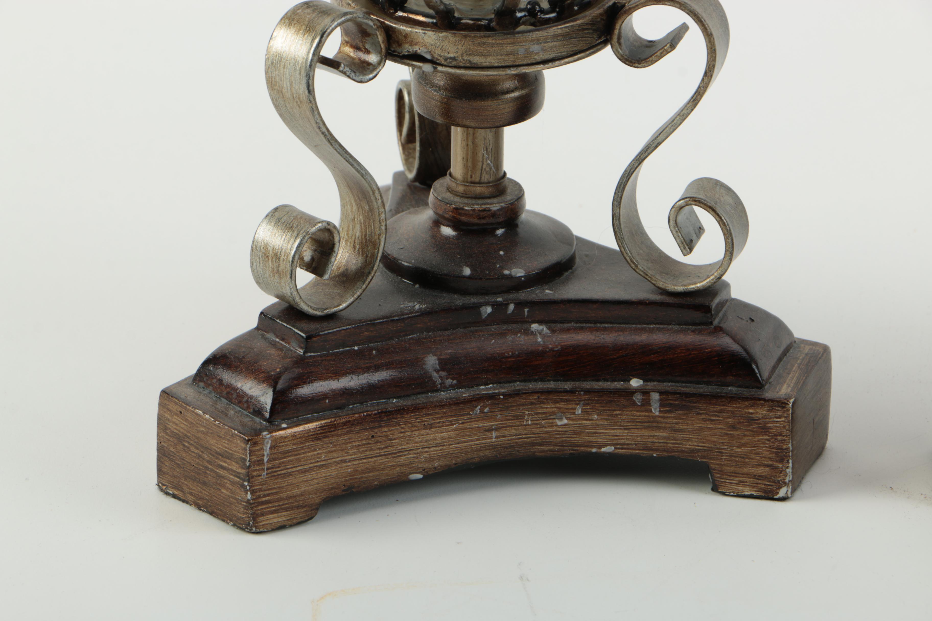 Glass and Resin Pillar Candle Holders