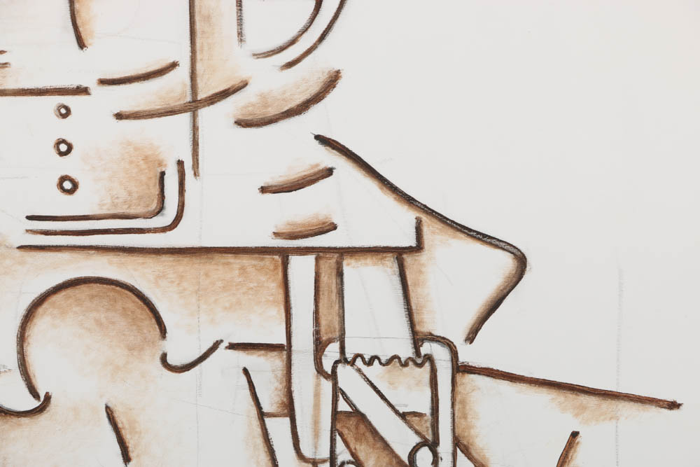 H. Casas Oil Painting on Board of Abstract Composition