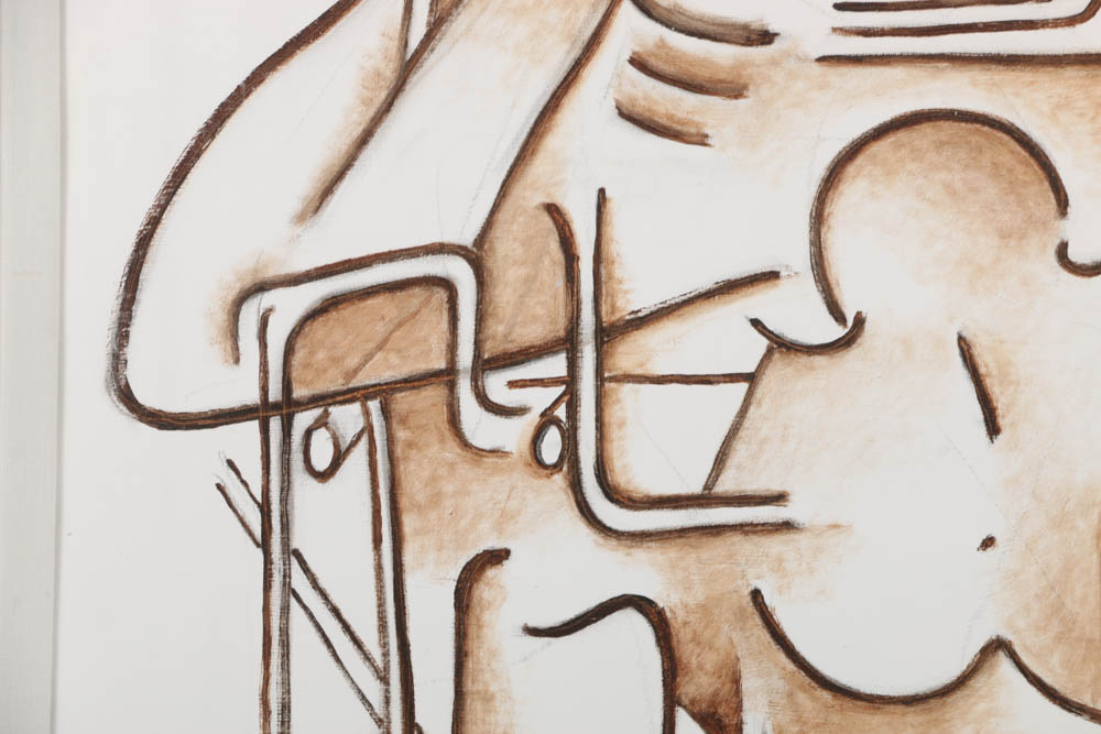 H. Casas Oil Painting on Board of Abstract Composition