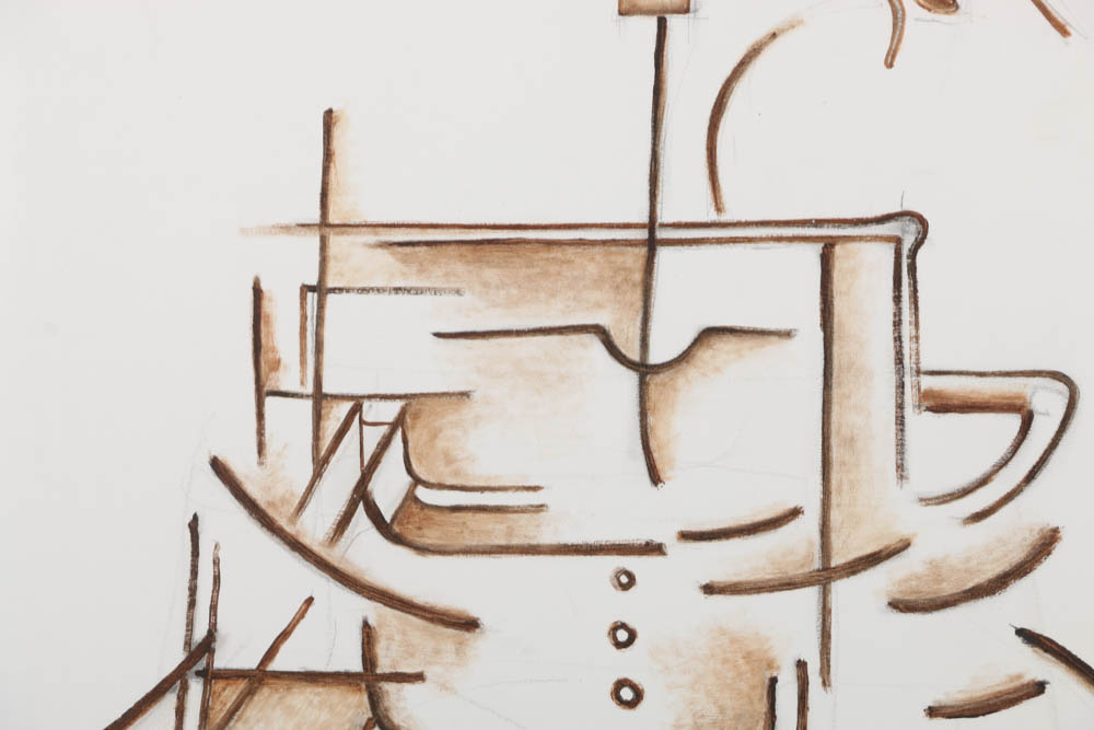 H. Casas Oil Painting on Board of Abstract Composition