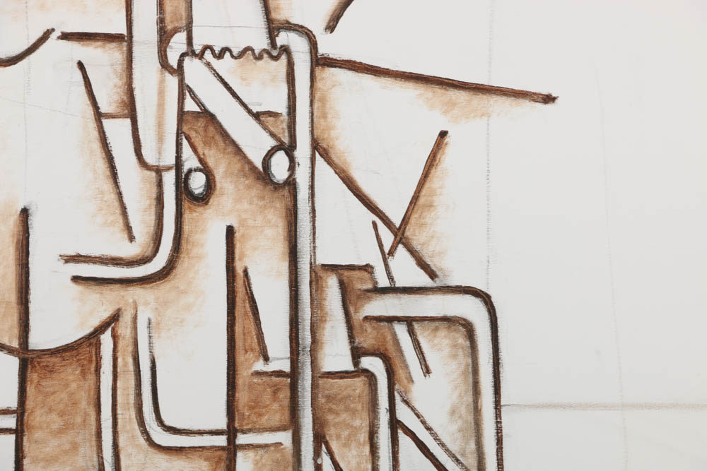 H. Casas Oil Painting on Board of Abstract Composition