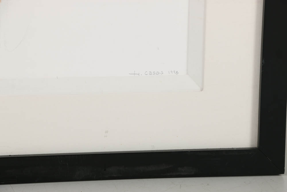 H. Casas Oil Painting on Board of Abstract Composition