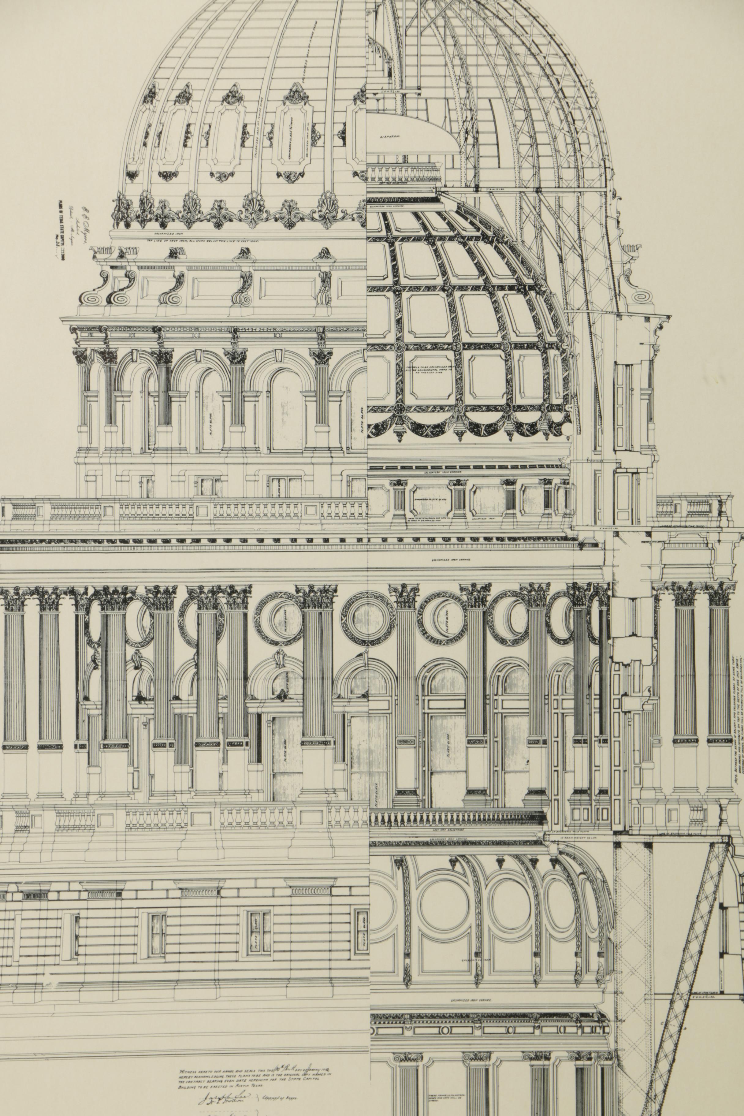 Lithographs of the Texas State Capitol Building