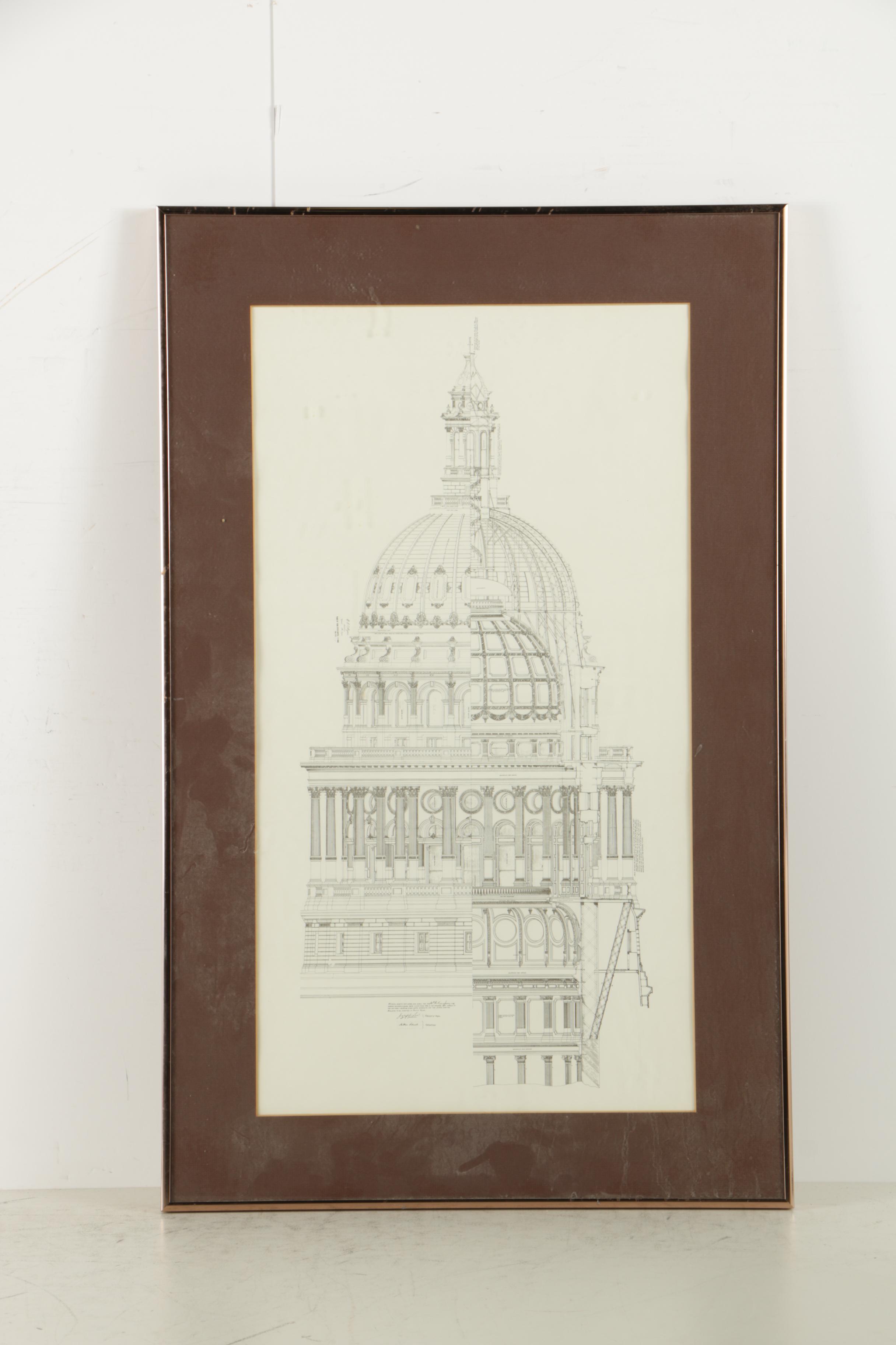 Lithographs of the Texas State Capitol Building