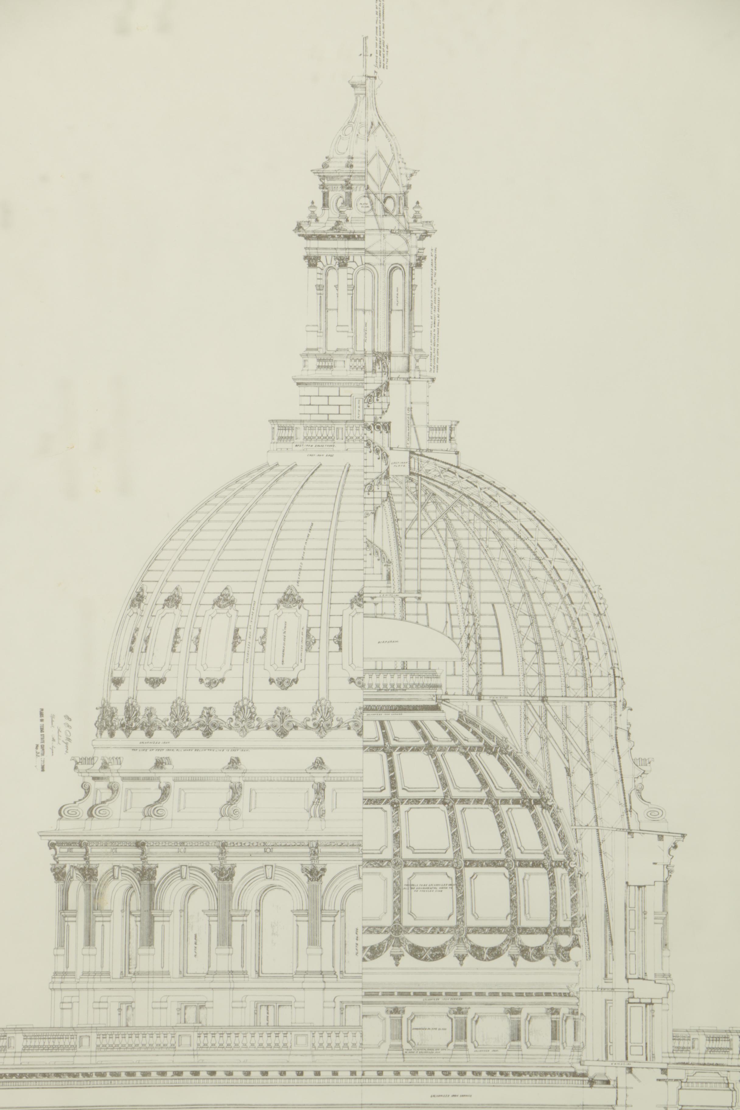 Lithographs of the Texas State Capitol Building
