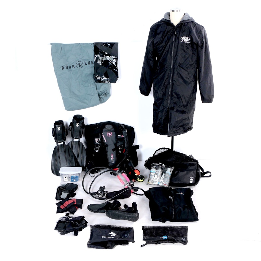 Collection of Scuba Gear featuring Aqua Lung BCD