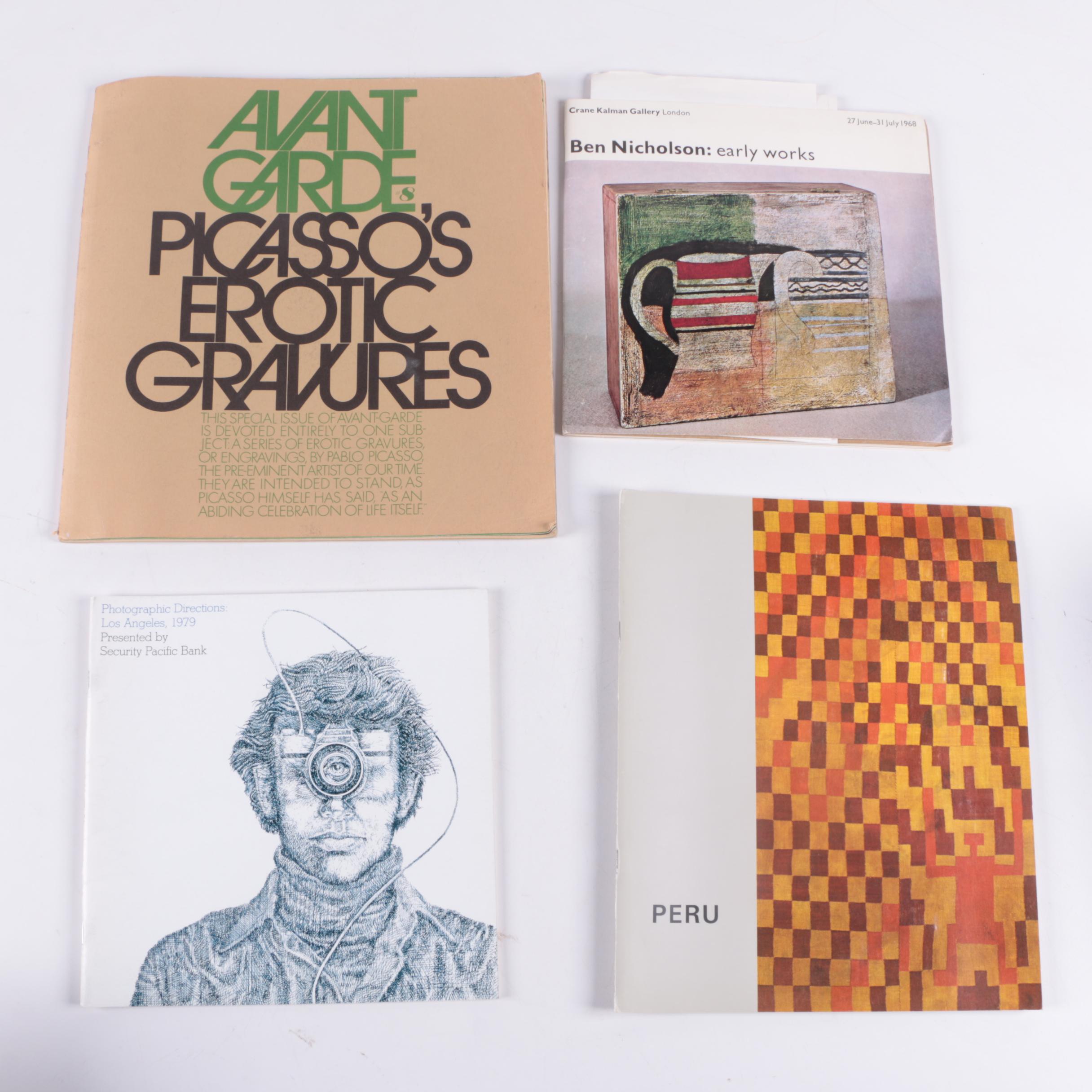 Assortment of Vintage Art Gallery Brochures