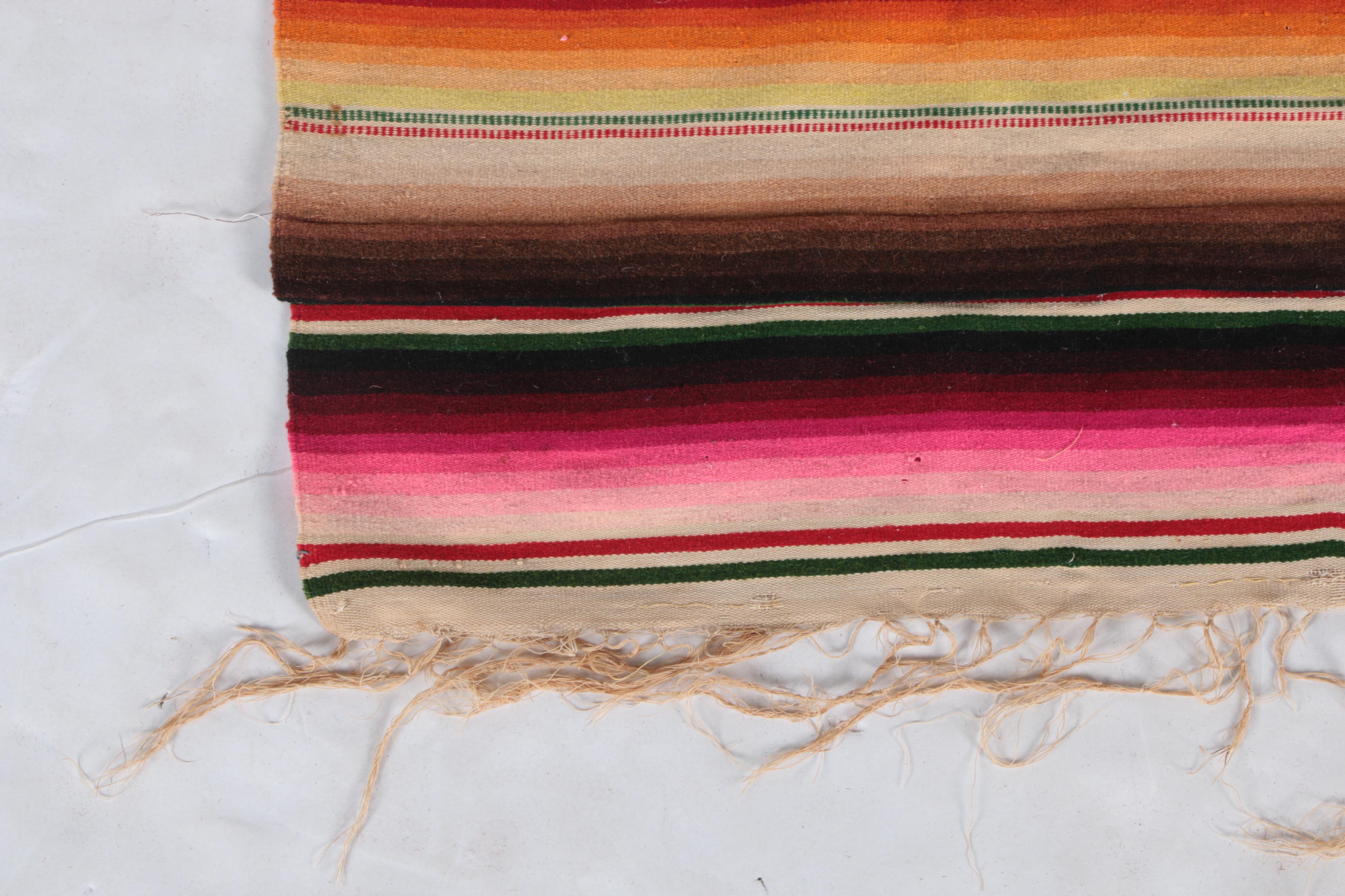 Handwoven Mexican Serape Wool Blanket