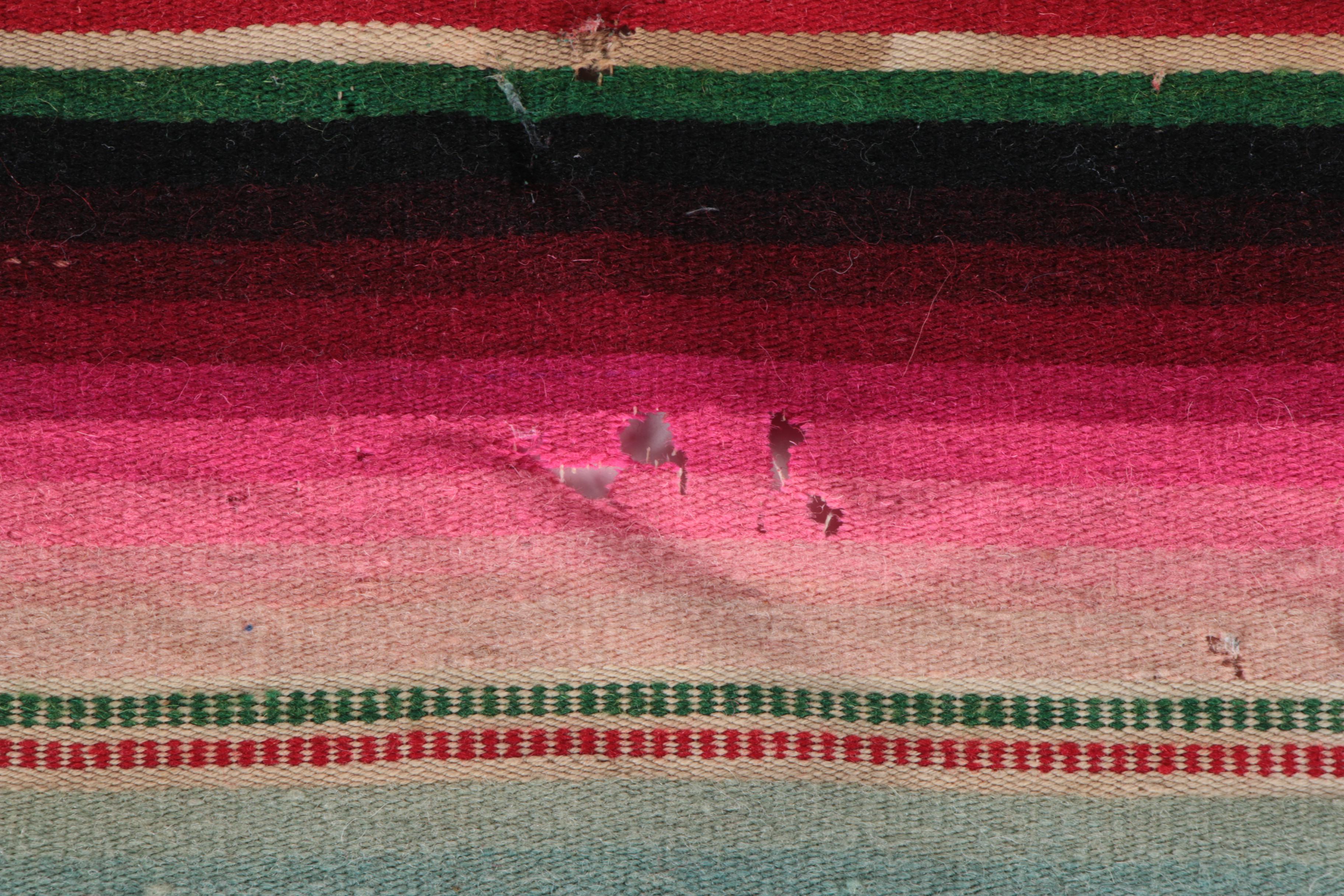 Handwoven Mexican Serape Wool Blanket